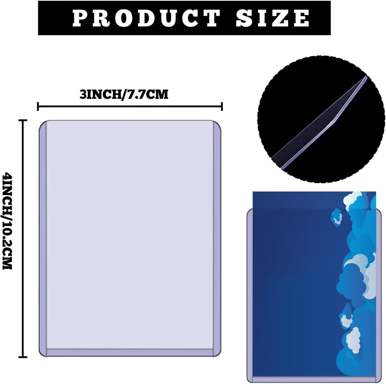 KALOPEZY 200 Pcs Card Sleeves Hard Plastic Card Sleeves 3 x 4 Inch Baseball Cards Protective Card Holder for Sports Cards Game Card Trading Card Sports Card