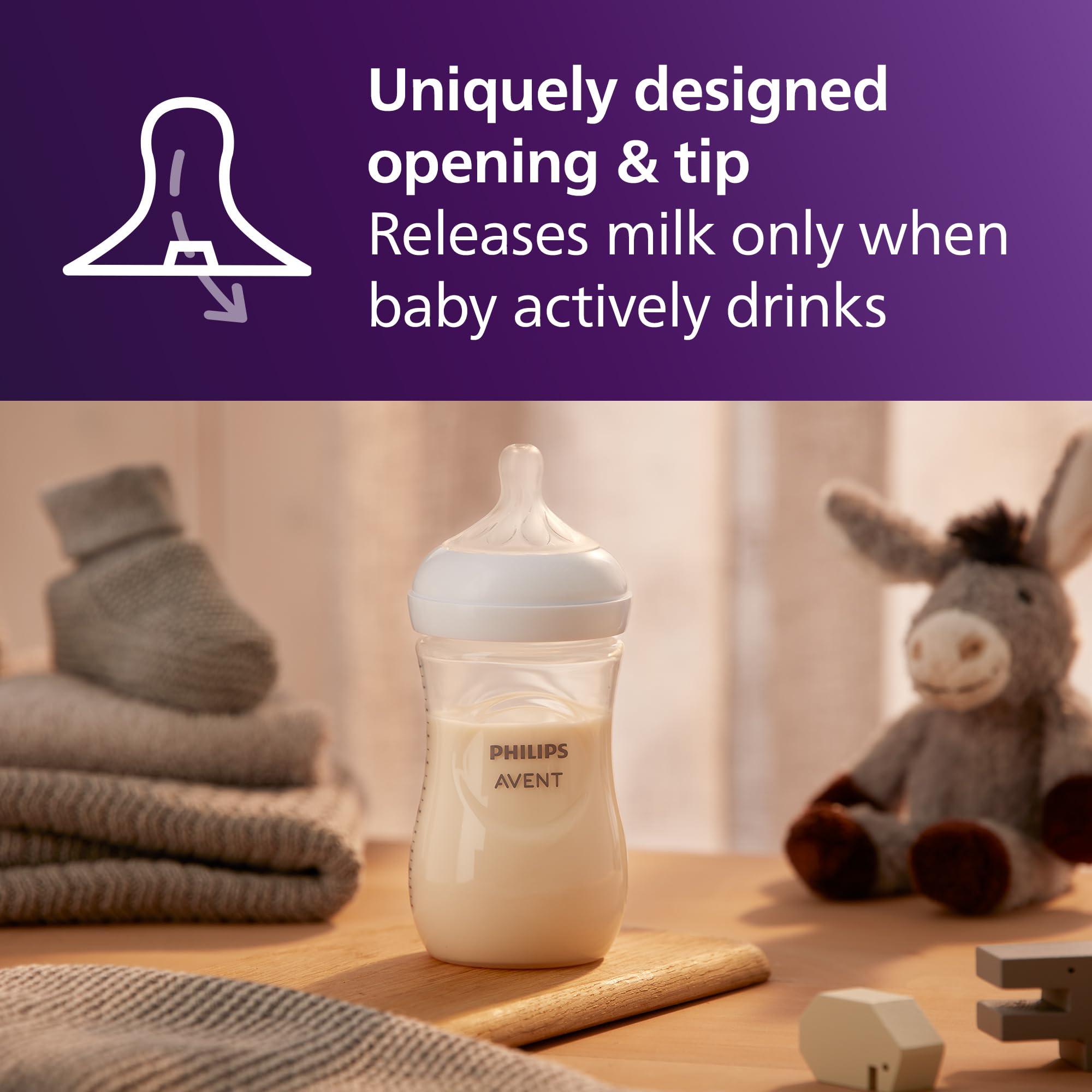 AVENT Philips AVENT Natural Baby Bottle with Natural Response Nipple, Clear, 9oz, 1pk, SCY903/01