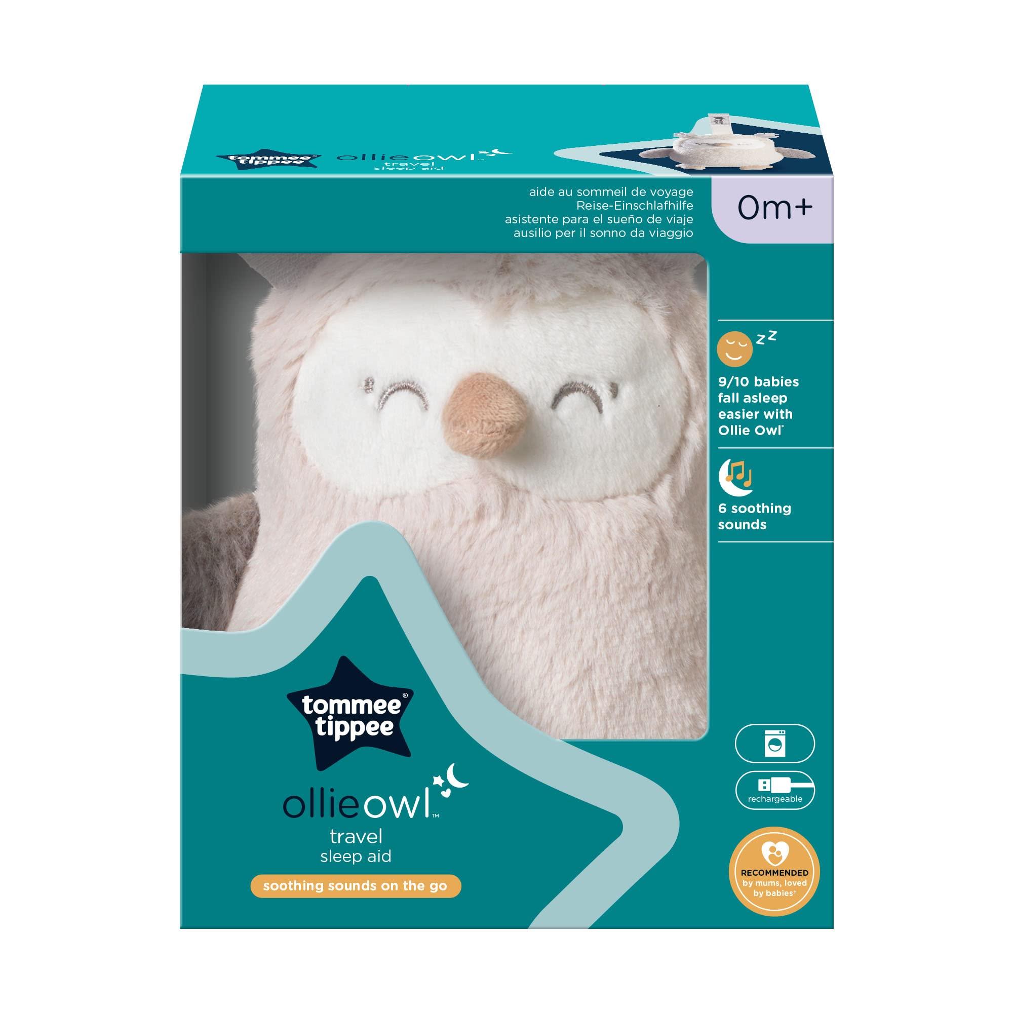 Tommee Tippee Tommee Tippee Mini OllieOwl Travel Nursery Sleep Aid, White Noise Machine, USB-Chargeable, 72 Hour Battery Life, Machine Washable