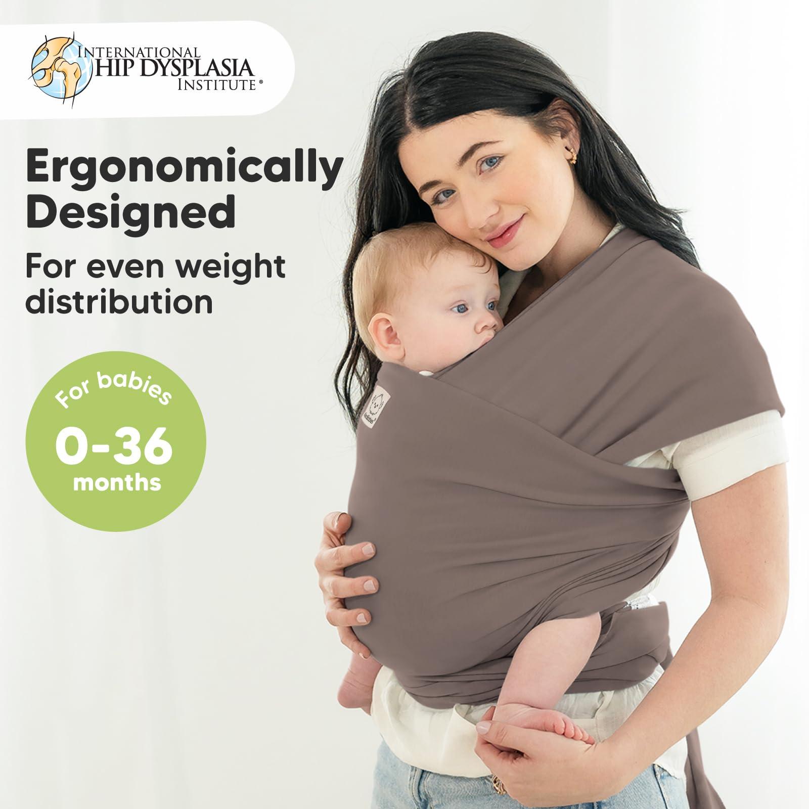 KeaBabies KeaBabies Baby Wrap Carrier - All in 1 Original Baby Carrier Newborn to Toddler Sling, Easy to Wear, Hands Free Bonding, Lightweight, Breathable Infant Wraps (Copper Gray)