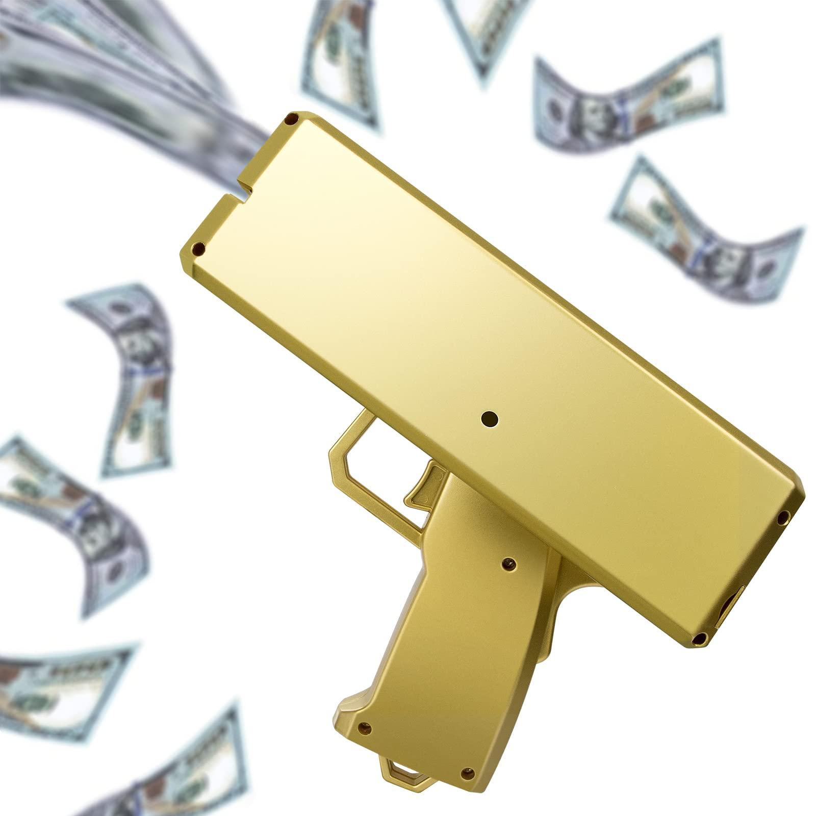 Alagoo Alagoo Super Money Guns Paper Playing Spary Gun Make it Rain Toy Gun, Handheld Cash Fake Bill Dispenser Shooter Toy(Metallic Gold)