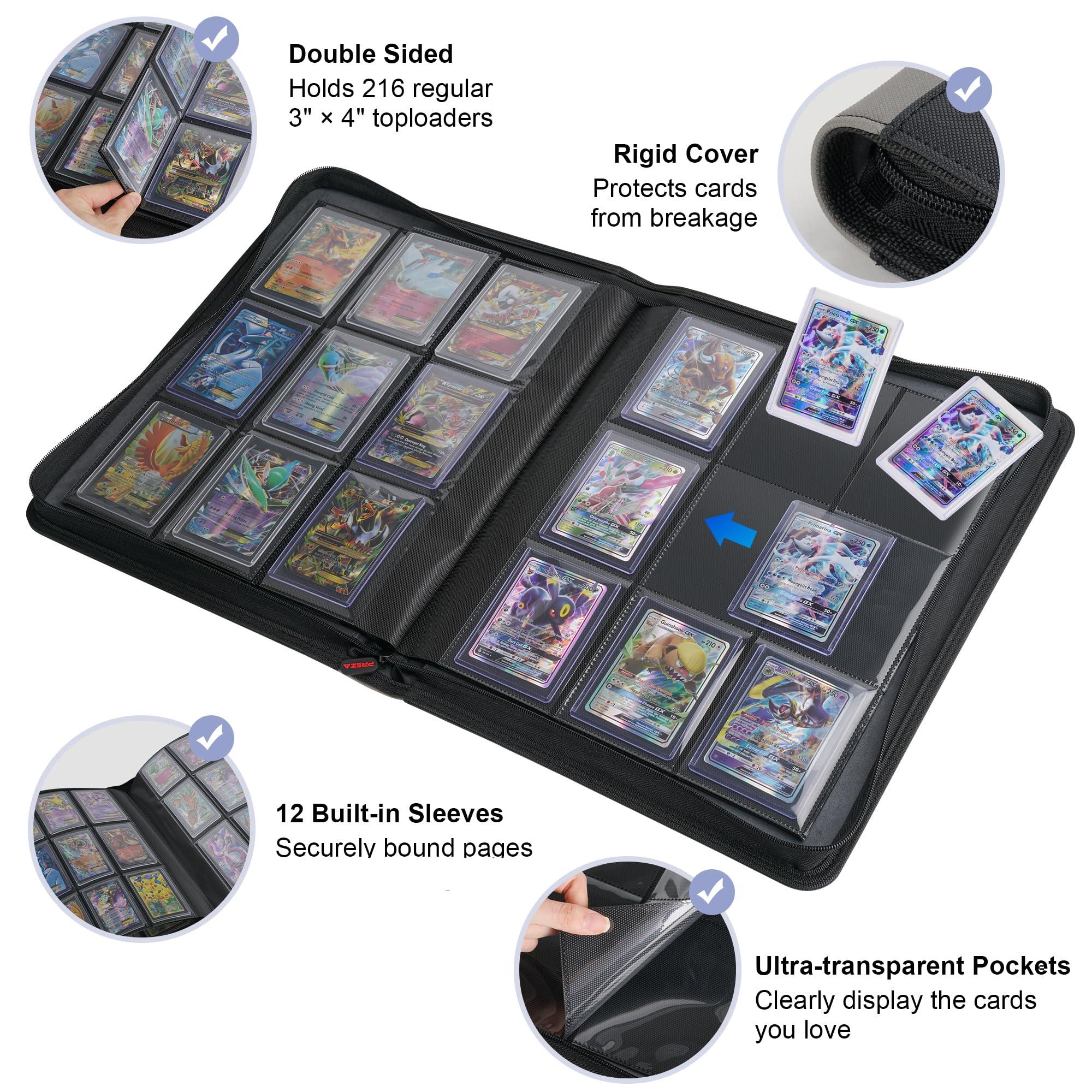 PREZA PREZA Graded Card Storage Box and Toploader Binder Bundle - Trading Card Storage Cases and Binders