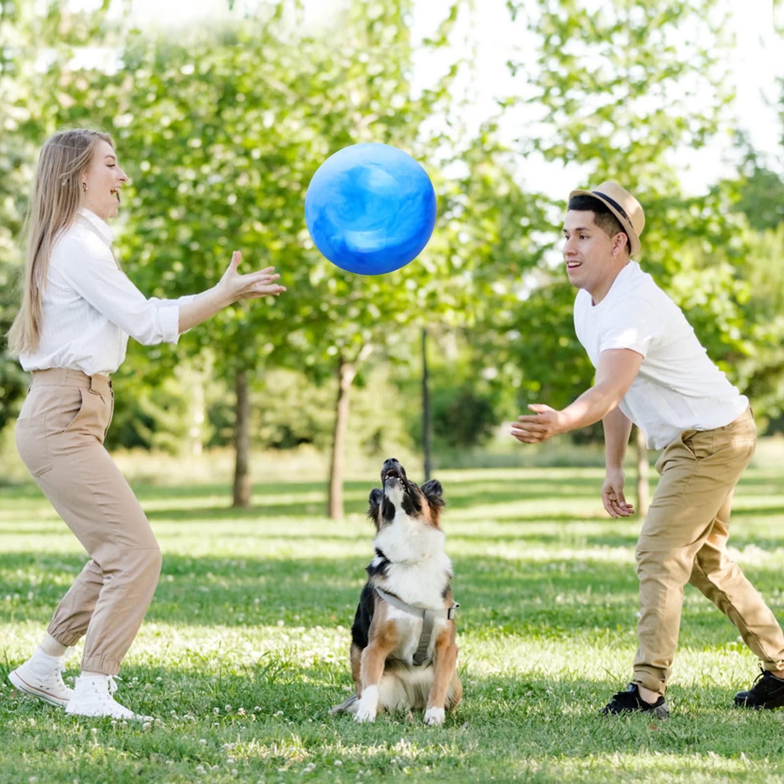 GCQJOQ GCQJOQ 2 Pcs 9 Inch Marbleized Bouncy Balls for Kids Large-Sized Ball Inflatable Rubber Playground Sensory Balls for Beach Pets Indoor Outdoor Kickball Water Balls