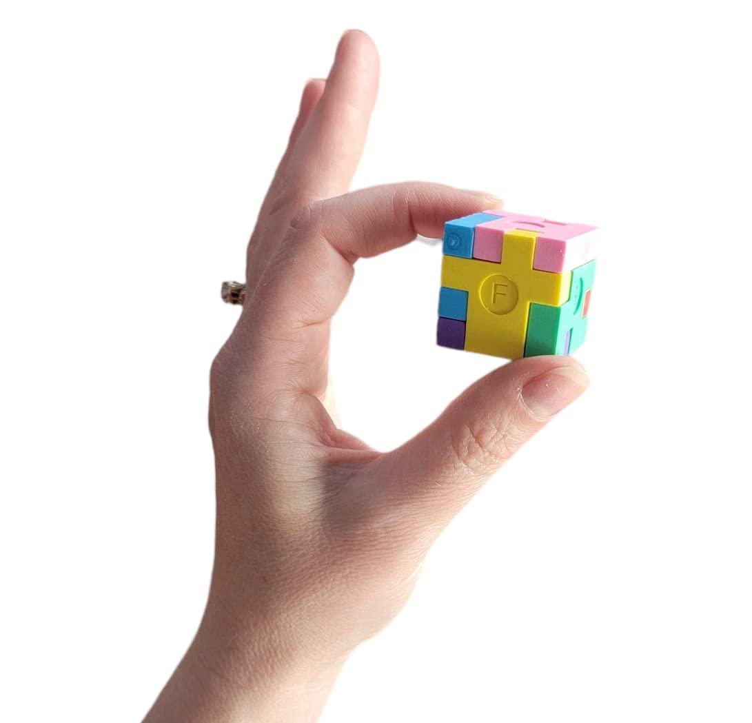 Zugar Land Colorful 1.125 Inch Puzzle Cube Erasers (12 Pack) 1.125\". Fidget Fun Rubber Erasers. Game Time Home School Work Incentive