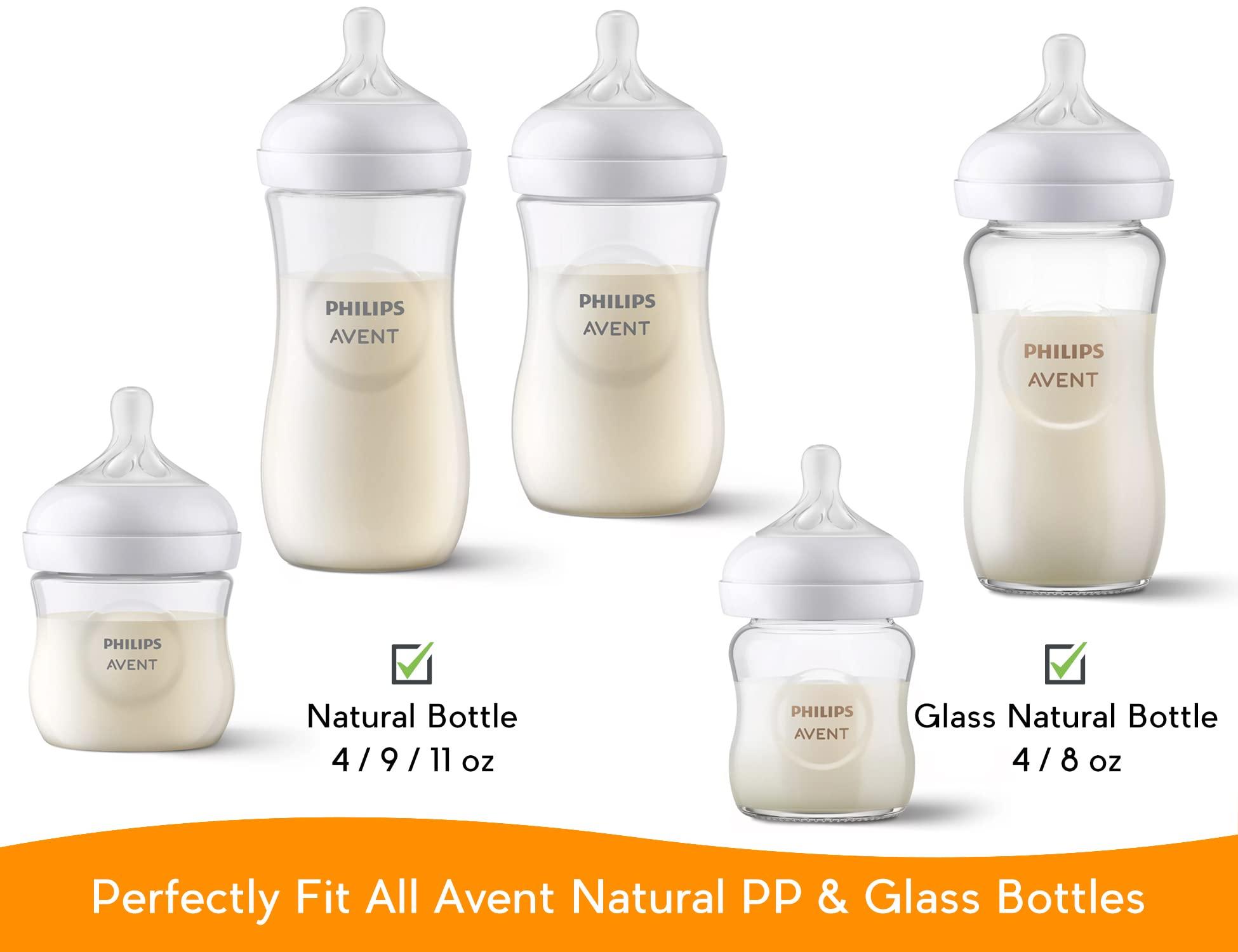 CHUBBIEE Baby Bottle Handles for Philips Avent Natural Baby Bottles, Compatible Avent Bottle Holder for Baby, 2 Count