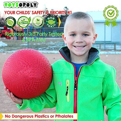 ToysOpoly ToysOpoly Playground Balls 13 Inch, 2 Variet Kickball for Kids and Adults - Bouncing Dodge Ball, Handball, Square Game for Outdoor & Indoor + Free Pump