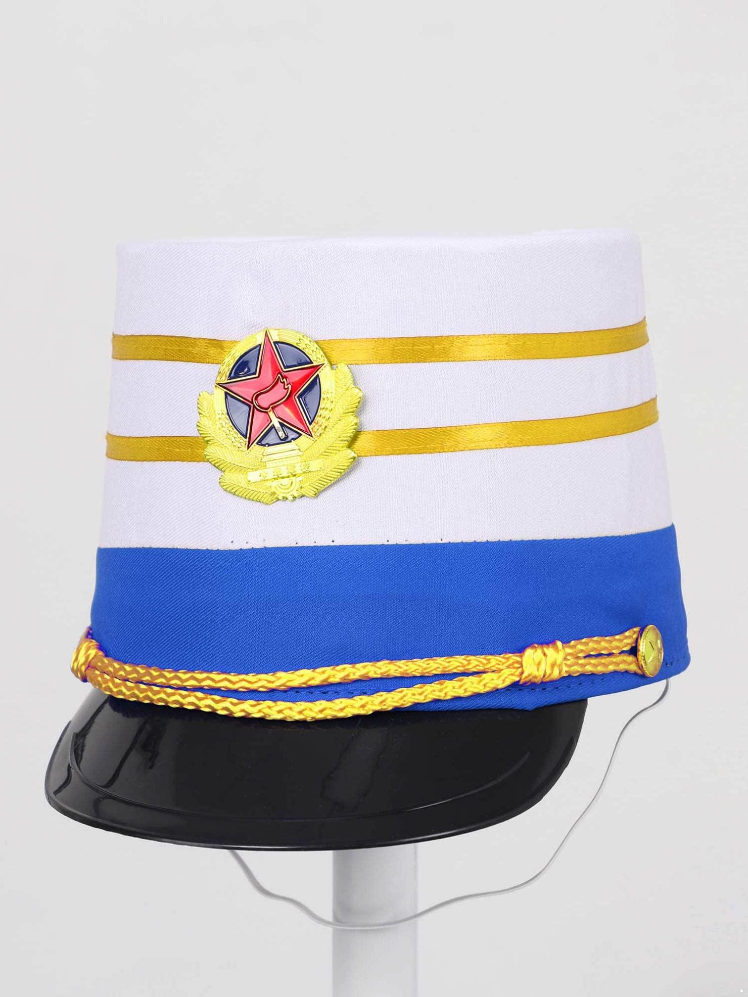 MSemis MSemis Unisex Girls Boys Deluxe Marching Band Uniform Sets Royal Guard Show Festival Costume Type B Blue 9-10 Years