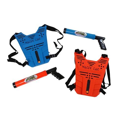 Stream Machine Stream Machine Water Tag Set, Water Launcher for Outdoor Games and Swimming Pool Toy for Kids and Adults, with Two Stream Machine Water Guns & Two Vests, Multicolor (80020)