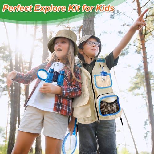 YOPINSAND YOPINSAND Kids Explore Kit & Bug Catcher Kit, Kids Camping Gear for Kids, Outdoor Exploration Set with Vest & Hat, Ideal Outdoor Camping Adventure Toys for Boys Girls 3-12