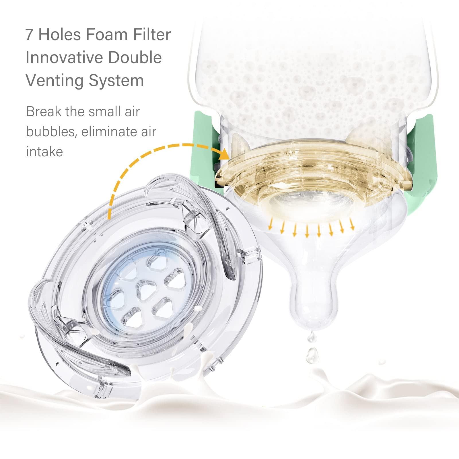 YOOFOREA Yooforea Silicone Coated Glass Baby Bottle, 6M+ Fast Flow Nipple I Anti-Colic, Wide Neck, Stable Base I Medical-Grade Silicone Coating for Shatter Protection, BPA BPS PVC Free (9 Ounce-Tea)