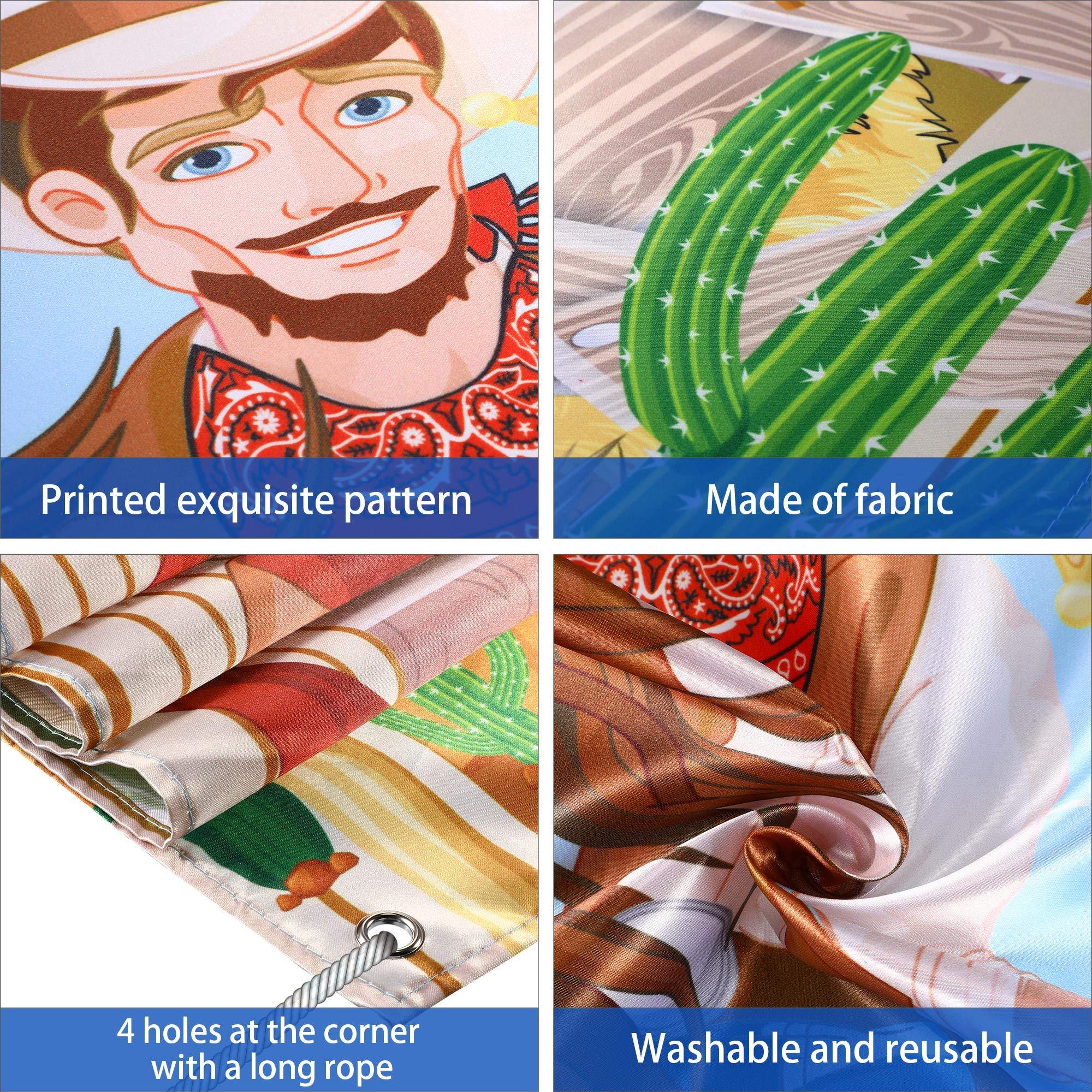 Blulu Blulu Western Party Cowboy Toss Games with 3 Bean Bags, Fun Game for Kids and Adults in Western Themed Activities Cowboy Decorations and Supplies