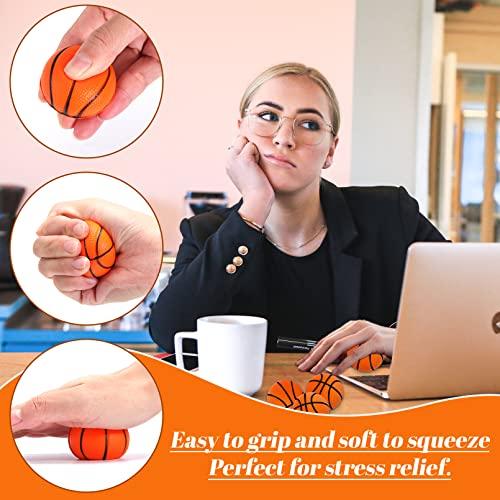 Nuchaely Mini Basketball Stress Balls,30 Pack Mini Foam Sports Balls,1.6 Inch Mini Basketballs for Kids,Stress Relief Squeeze Balls Bulk for School Carnival Reward Theme Party Favor Toys Game Decorations
