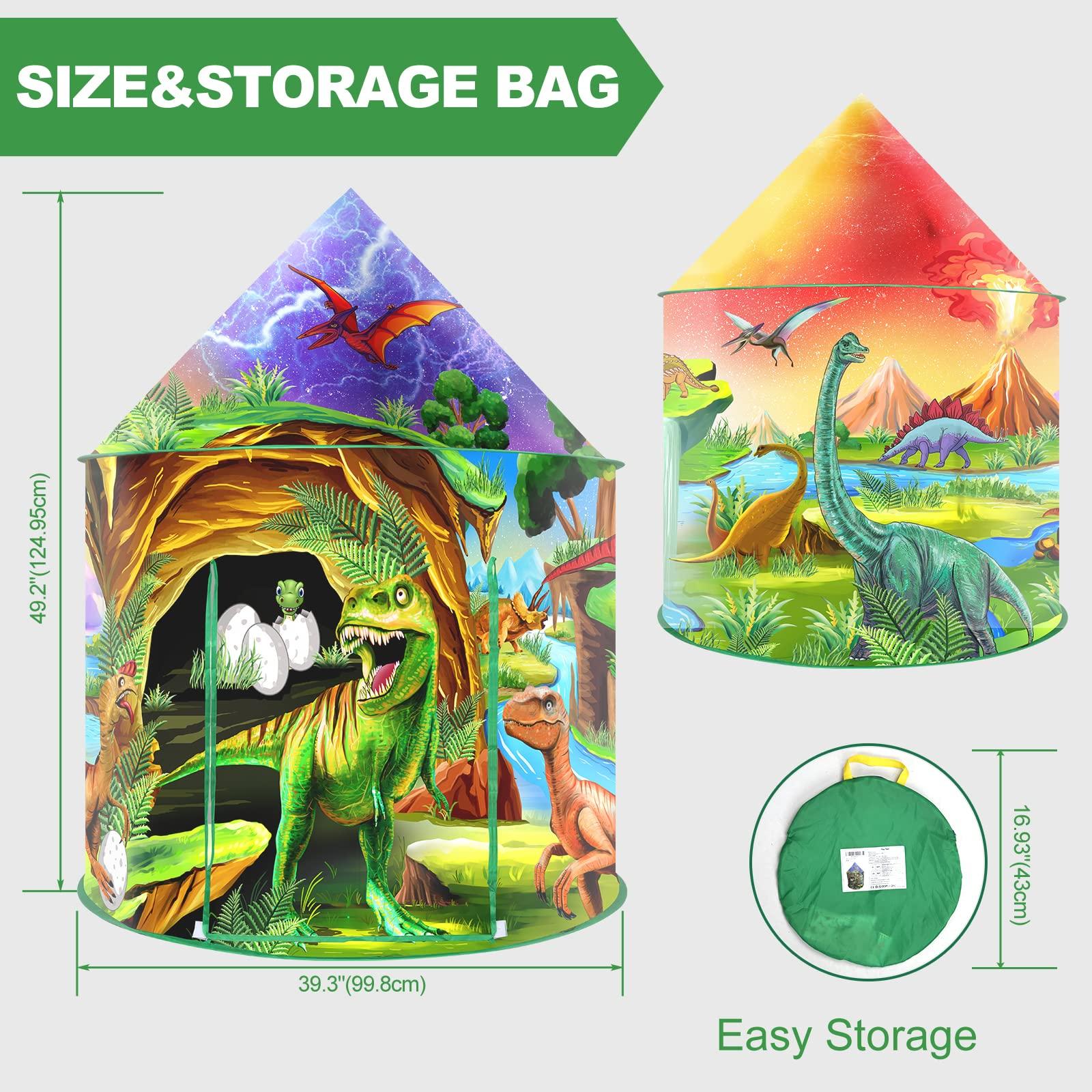 WillingHeart WillingHeart Dinosaur Kids Play Tent Boys Girls Indoor Outdoor Pop Up Tents Foldable Toddler Baby Playhouse Child Playroom Children's Pretend Party Toy Fort House Birthday Gift Camping Games Supplies