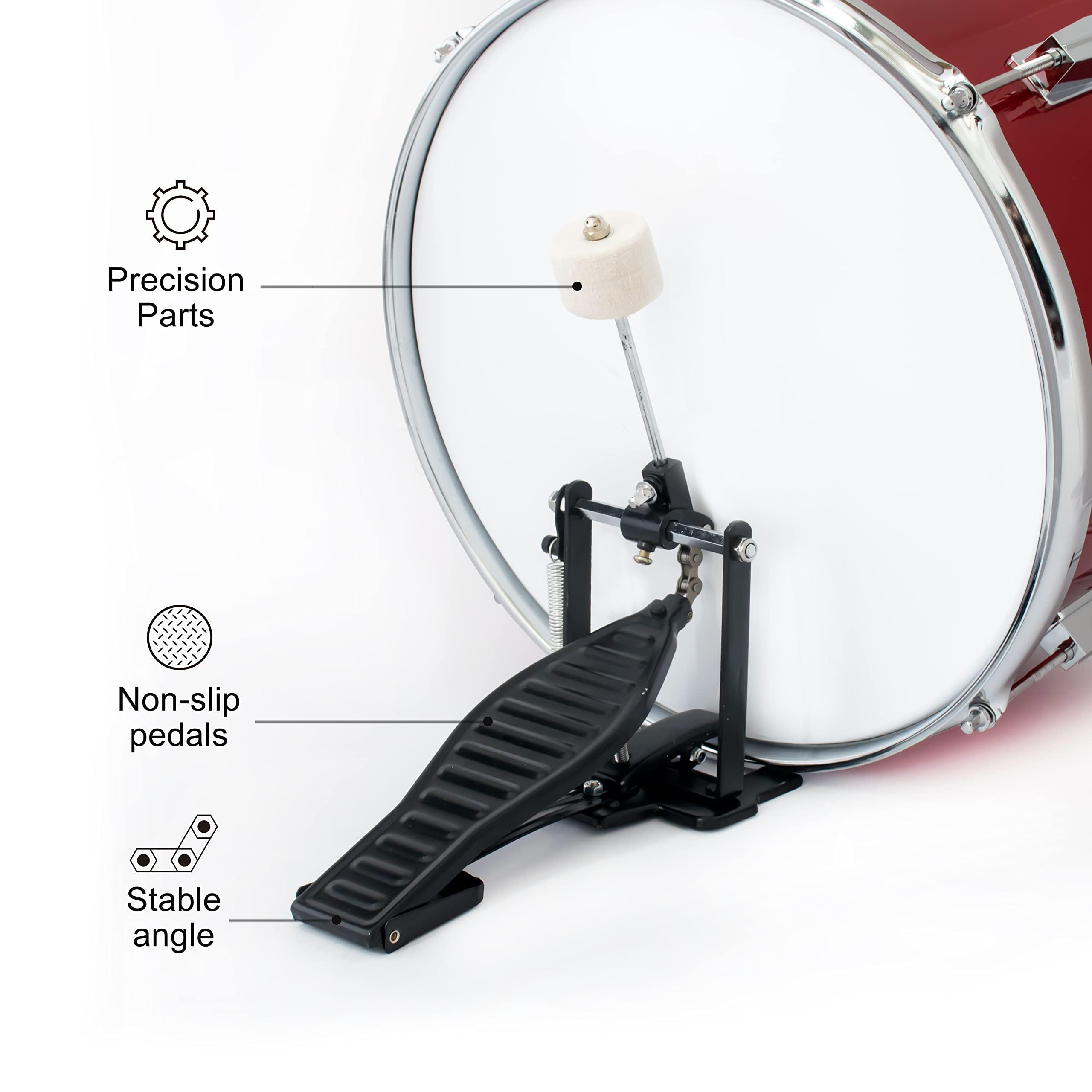 CB SKY CB SKY 5-piece Kids/Junior Drum Set 13\" bass drum/Beginner (Standard) /Kids musical toys, musical instrument (Red)