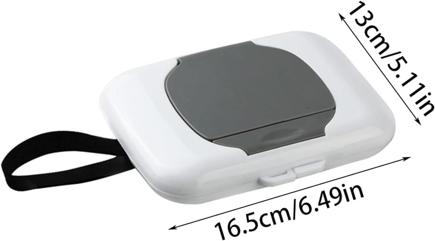 Calsgkspray Gray Travel Wipe Holder, Wipes Dispenser, Travel Wipes Case, Reusable Wet Wipe Container Box Strollers Hanging Dispensers Refillable Wipe Case Safe Wet Storage Wipe Holders Wipes and Holders