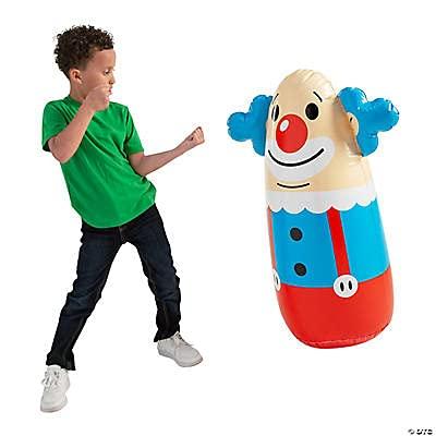 Fun Express Inflatable Clown Punching Bag - 3 Feet Tall - Stand up Toy for Kids - Circus Party Games