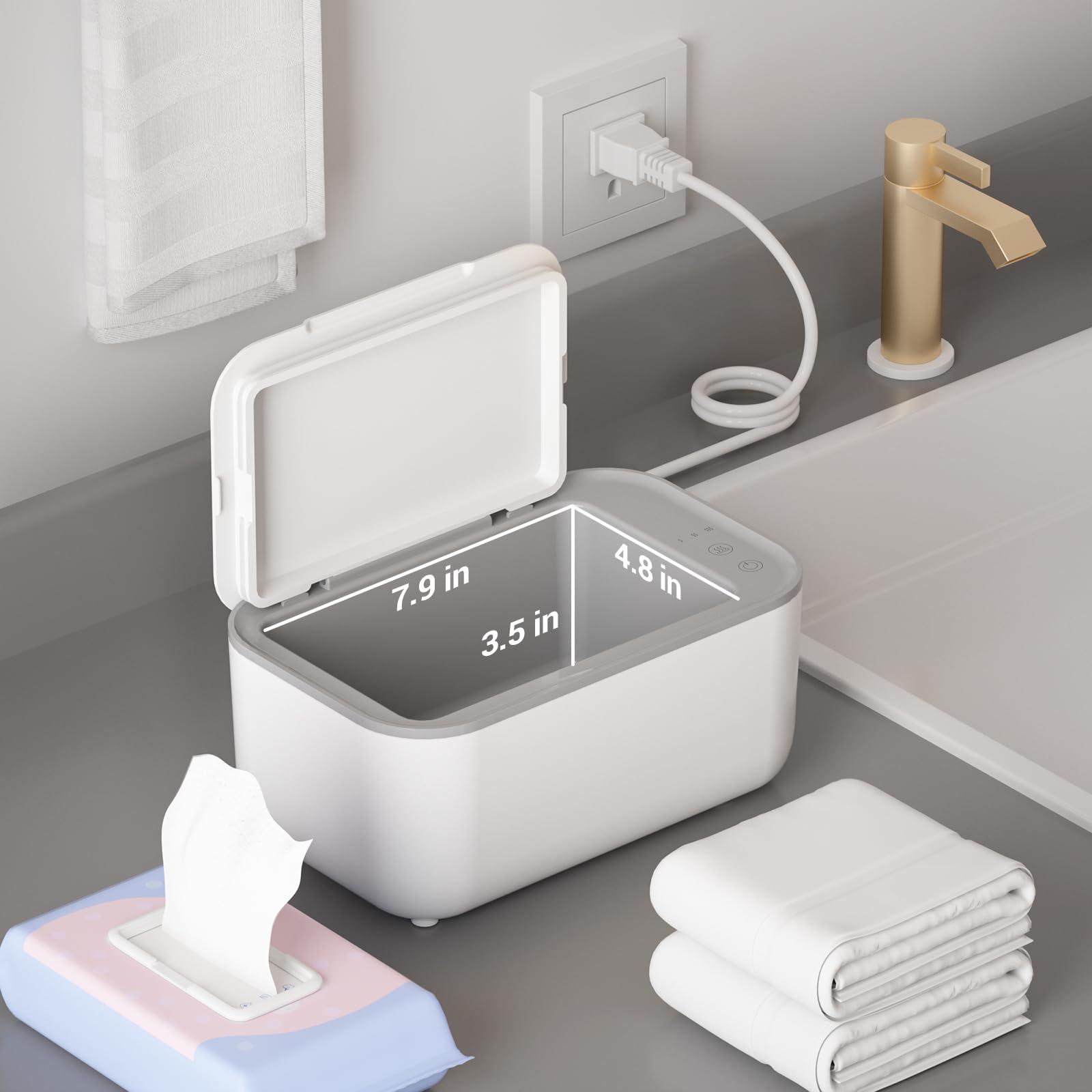 chefhandy Baby Wipe Warmer, Wipe Warmer and Baby Wet Wipes Dispenser, Smart Precise Temperature Control Large Capacity Evenly Overall Heating Silence, Wipes Warmer for Babies Portable Wipe Warmer (White)