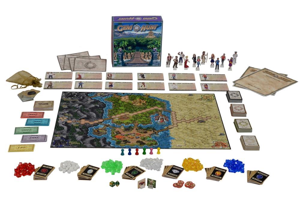 Gem Hunt [Gem Hunt] Board Game (Deluxe Edition) | Fun Adventure Board Game for Adults and Family