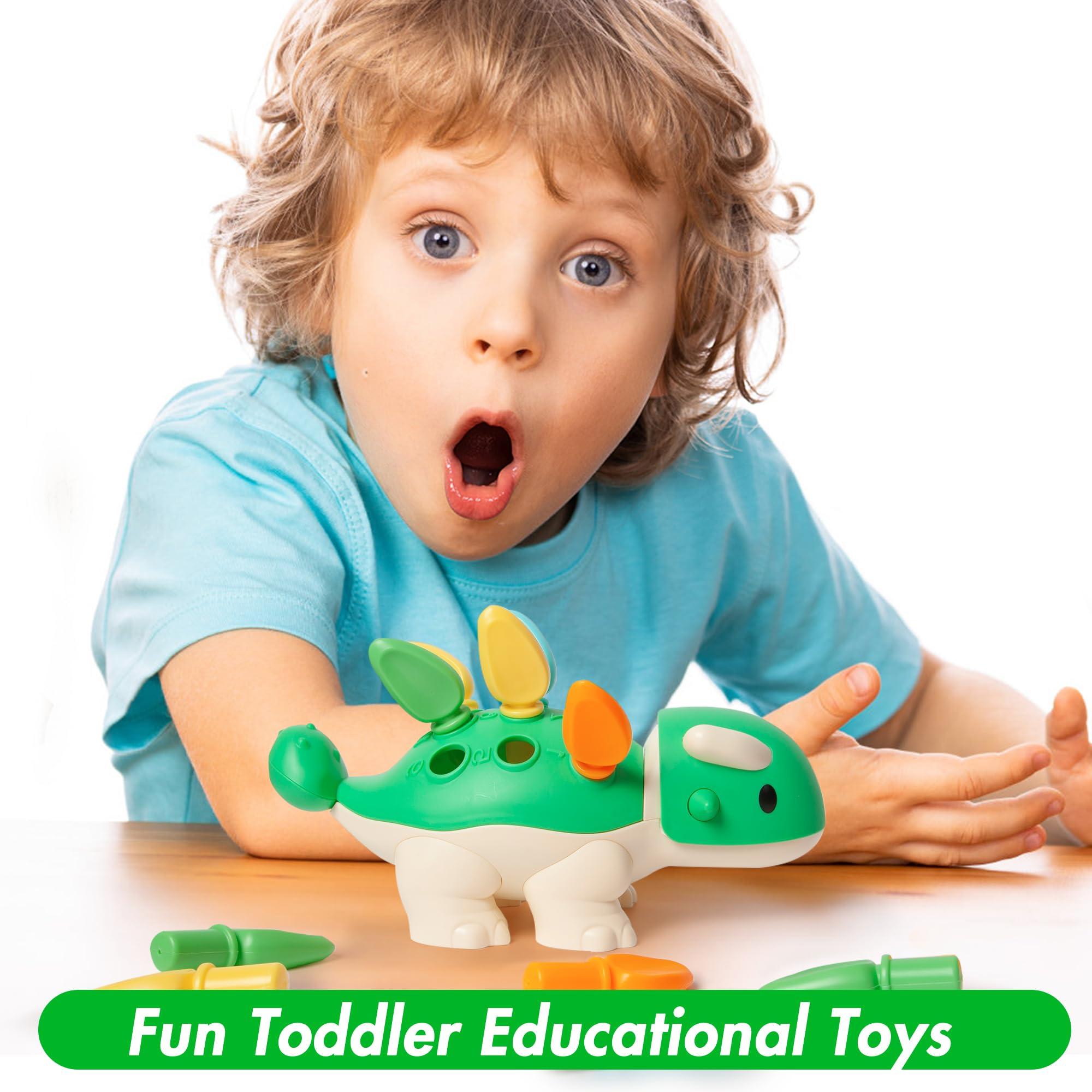 Hirger Montessori Learning Educational Toys for Baby 1 2 3 4 Year Old: Fine Motor Dinosaur Toys for Kids 2-4|Toddler Developmental Toys for Birthday Gift Age 1-2|Preschool Sensory Toys for 12-18 Months