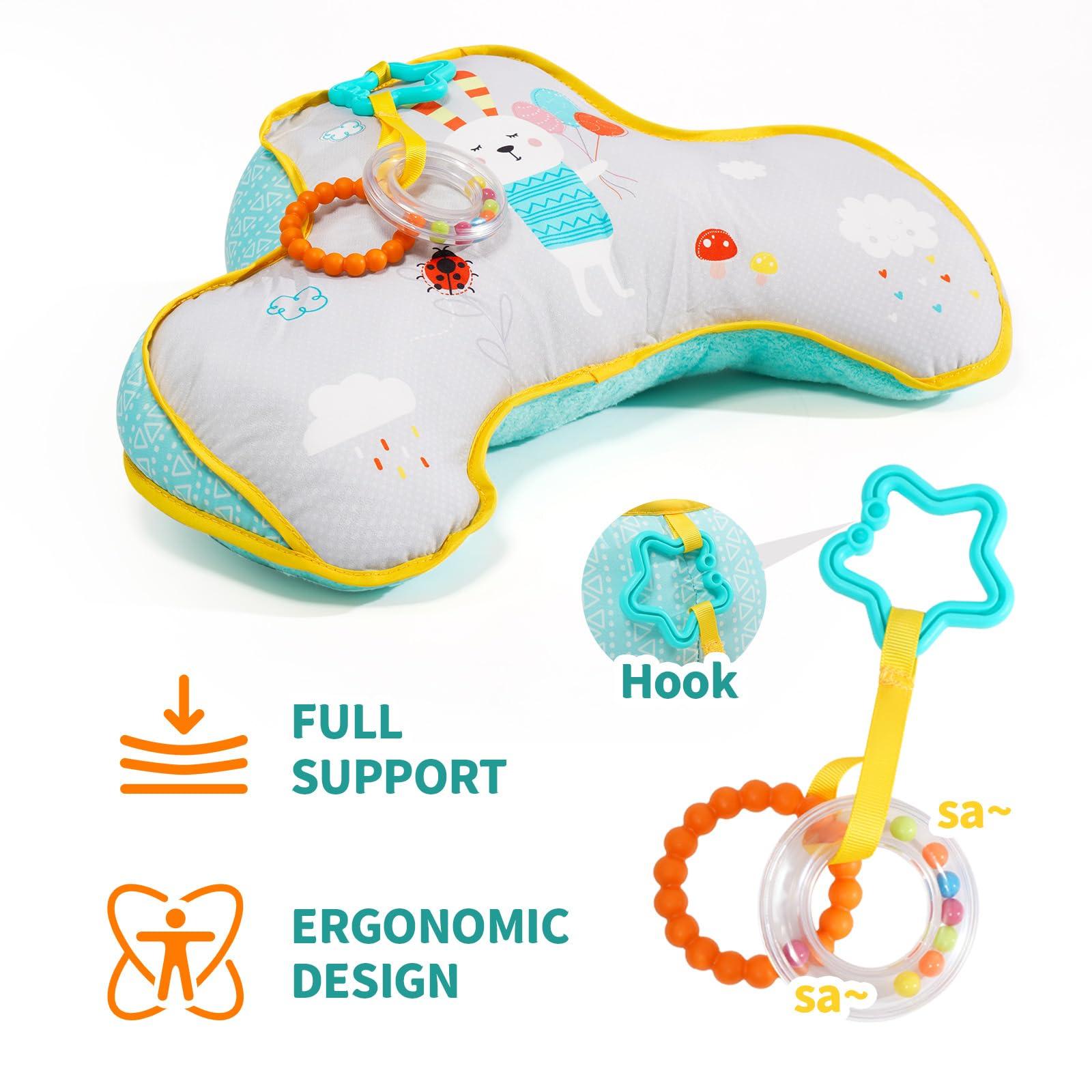 Koty Infants Tummy Time Pillow, Tummy Time Pillow for Babies, Montessori Sensory Crawling Toy for Newborn Tummy Time Toys 0-6 Months, Ergonomic Design for Easier Parenting development, Support Pillow Toys