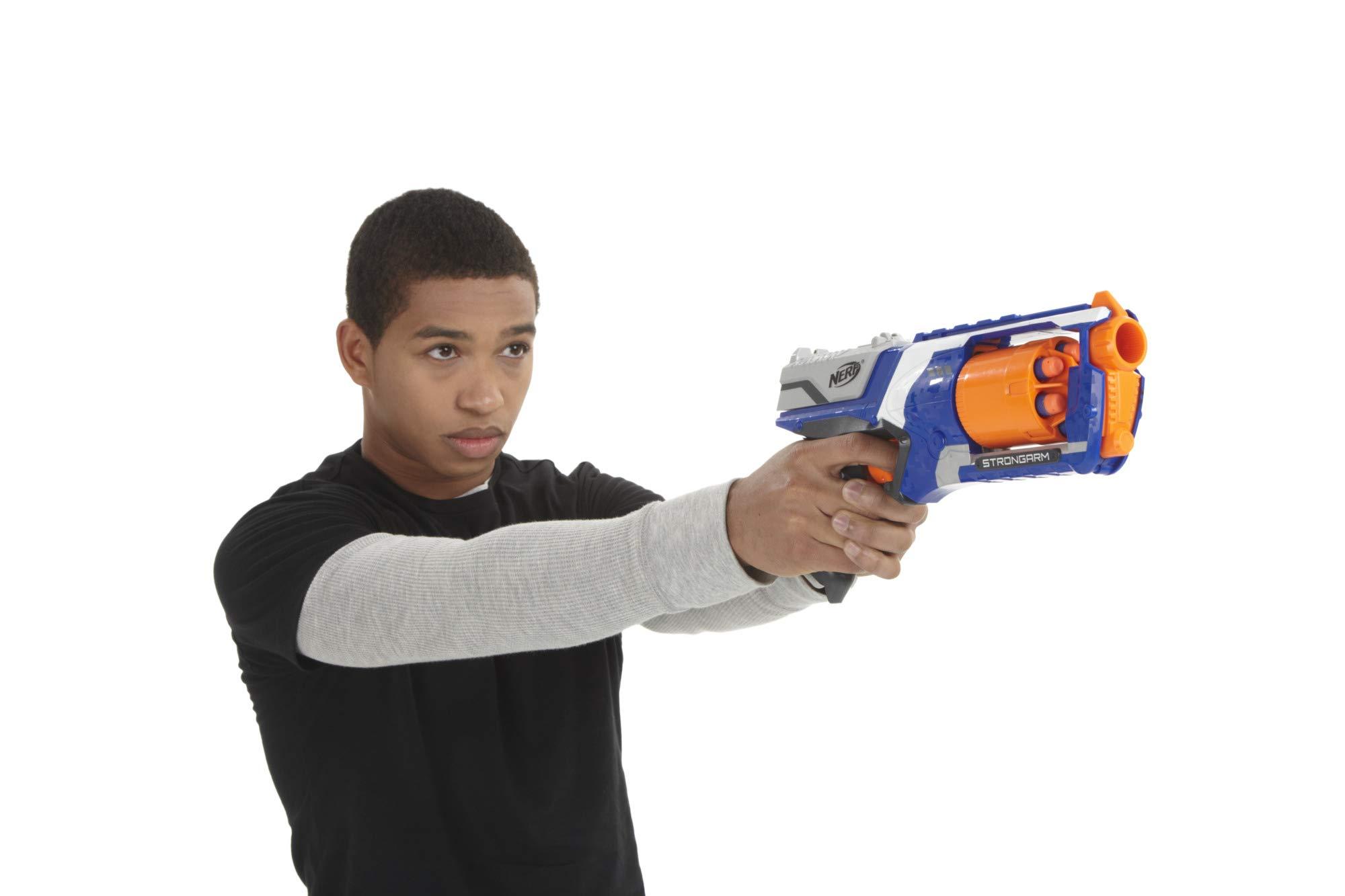 NERF Nerf Strongarm N-Strike Elite Toy Blaster with Rotating Barrel, Slam Fire, and 6 Official Elite Darts for Kids, Teens, and Adults