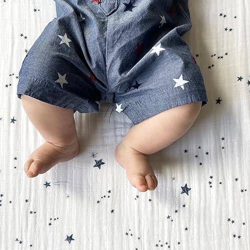 Little Unicorn Little Unicorn Premium Crib Sheet | Breathable & Super-Soft Muslin Fabric (Shooting Stars)
