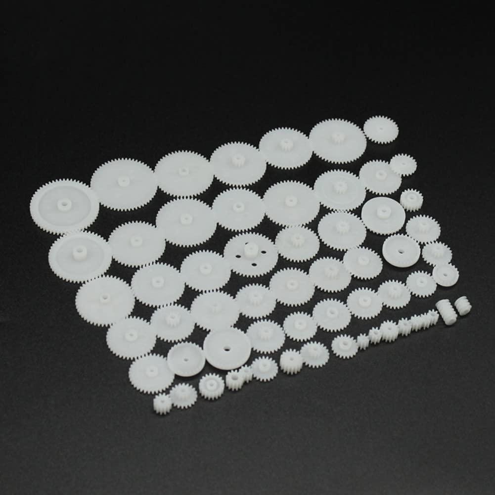 N\\D ND 58PCS Plastic Gears Toy Motor Crown Gear Set for DIY RC Car Robot Part