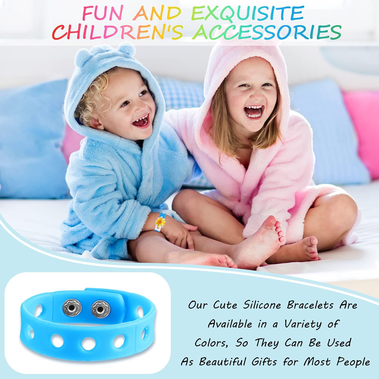 MTLEE MTLEE 36 Pieces Silicone Wristbands Adjustable Cute Wristbands for Girls Swimming Identify Shoe Birthday Presents, 12 Colors(7 Inch,Classic Color)