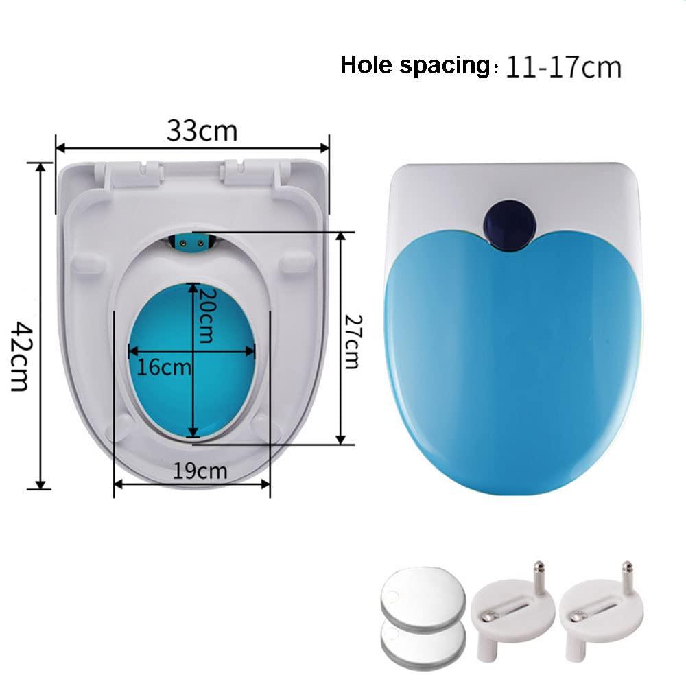 Wttfc D-Shaped Toilet Seat, Built in Potty Training Toilet Seat, Toddler Toilet Seat Slow Close, Fits Both Adult And Child, PP Material,Blue