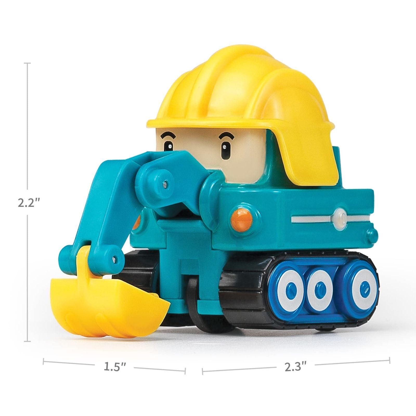 Robocar Poli Robocar Poli, Poke DIE-CAST Metal Toy Cars, Excavator Truck Toys, Construction Vehicle Truck Toy Party Birthday Gifts for Toddlers Age 1-5 Boys Girls