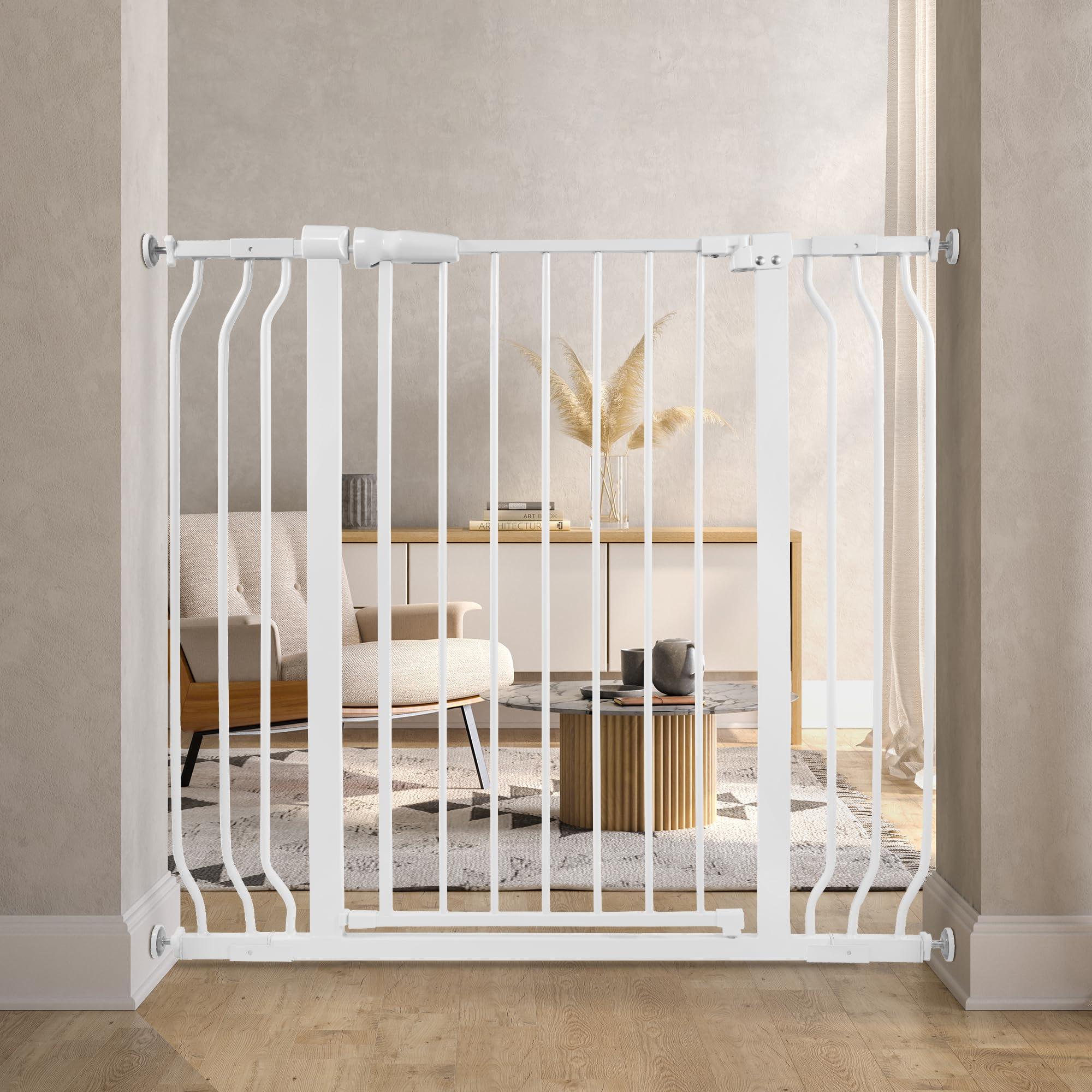 BalanceFrom BalanceFrom Easy Walk-Thru Safety Gate for Doorways and Stairways with Auto-Close/Hold-Open Features, 36-Inch Tall, Fits 29.1 - 43.3 Inch Openings, White