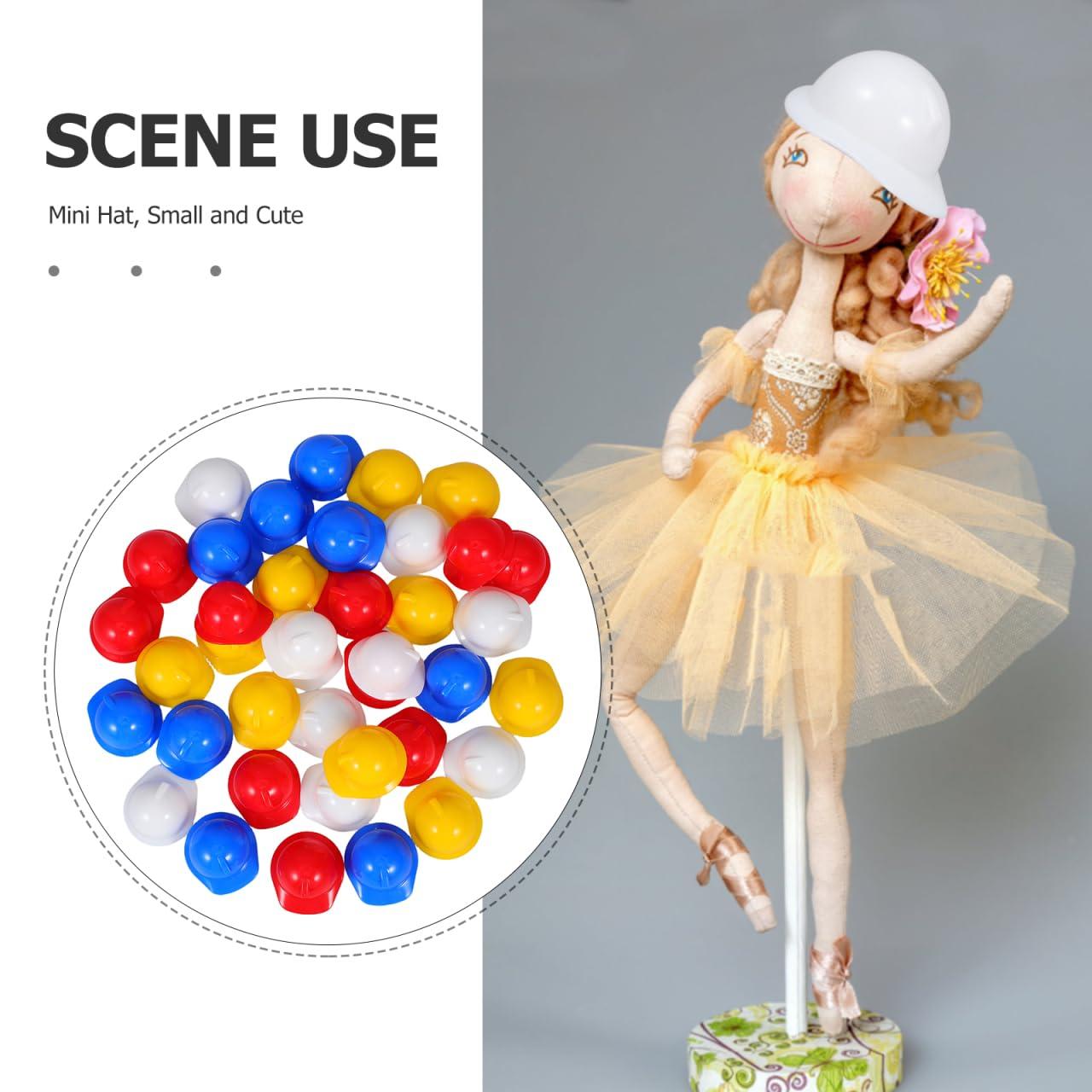 Gadpiparty Gadpiparty Party Decorations 40pcs Miniature Safety Hats - Small Animal Hard Hats, Mini Doll Costume Helmets, Tiny Construction Cake Toppers