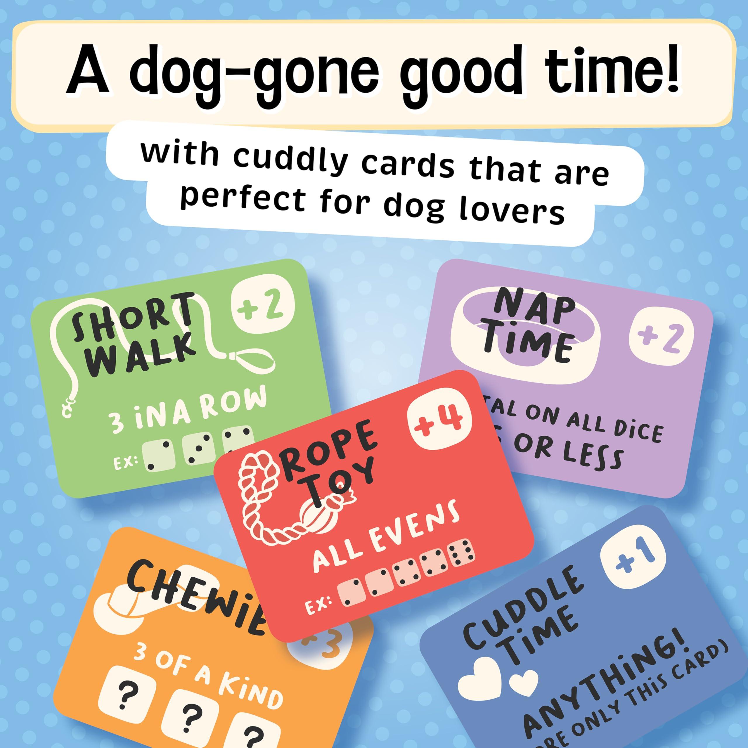 Evan\'s Games Lucky Dog Dice Game - Pawfect Game for Kids Ages 8-12, Adults, or Dog Lovers. The Dog\'s Best Friend Game with Cards and Dice. Roll for It and Press Your Luck. Diggity Dog Park Board Game for Learning