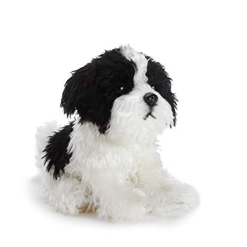 Black and white hot sale stuffed animal dog