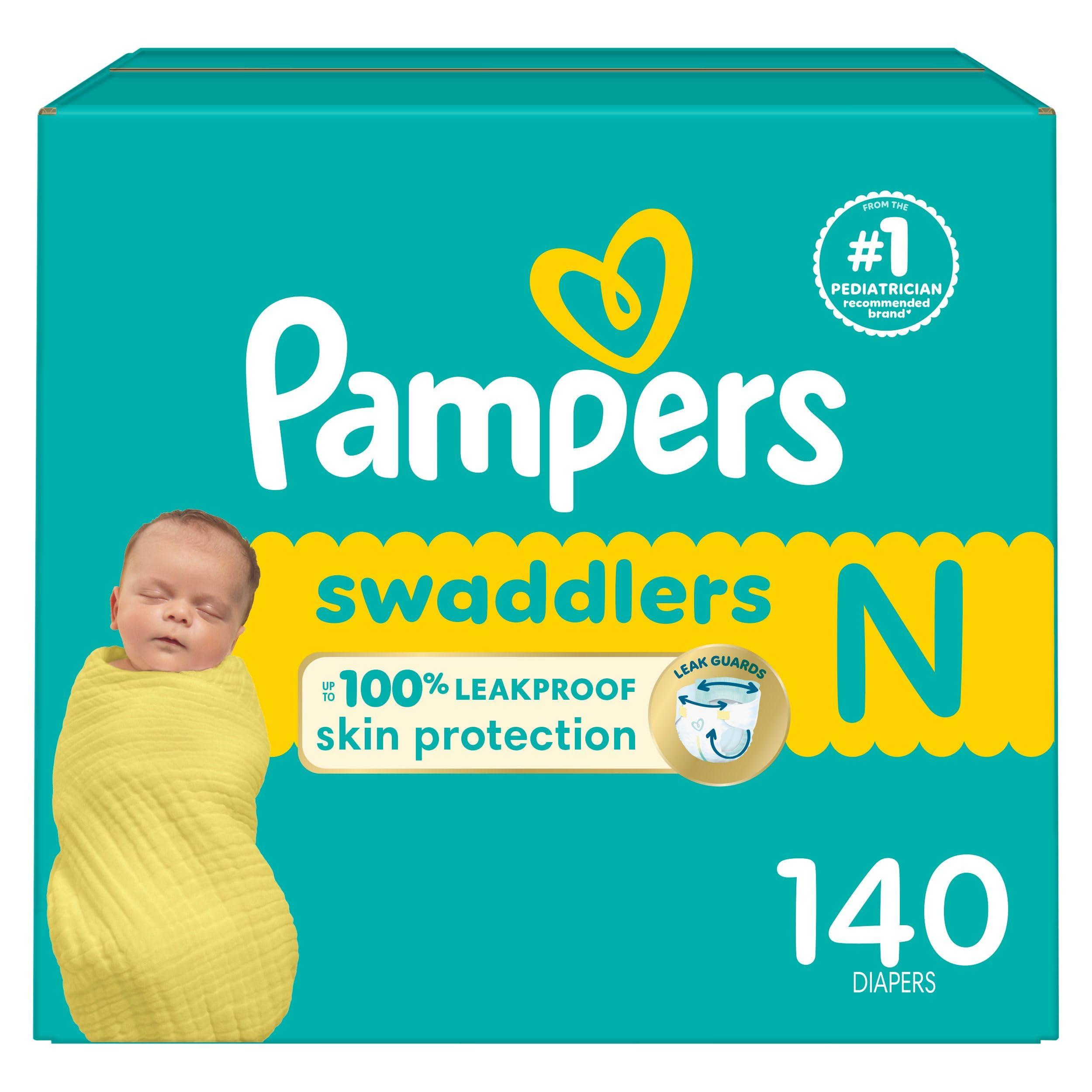 Pampers Pampers Baby Diapers - Swaddlers - Size 0, 140 Count, Ultra Absorbent Disposable Newborn Diaper