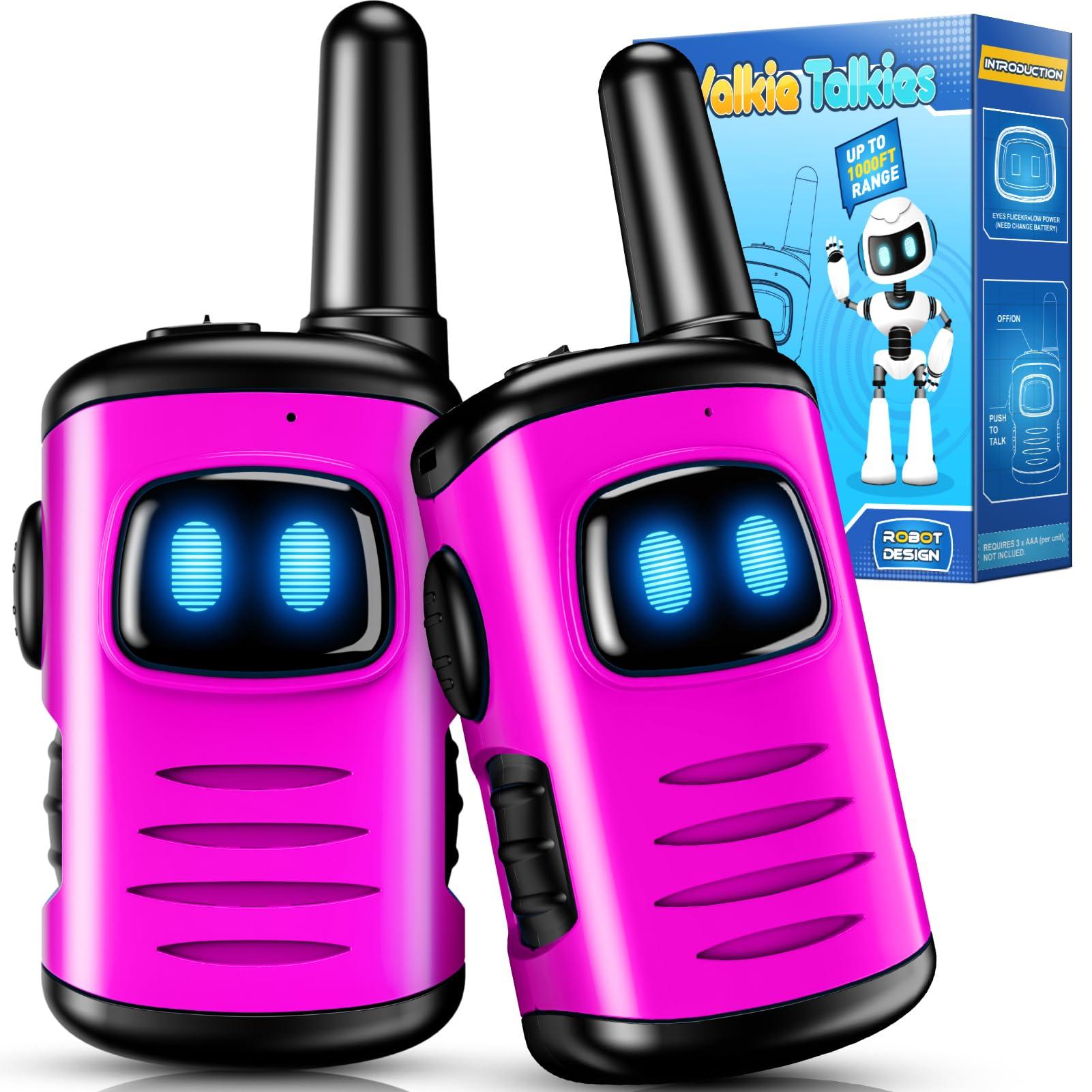 comedyfun Kids Walkie Talkies Toys for Girls: comedyfun Mini Robots Walkies Talkies Pink 2 Pack Easter Birthday Gifts for 3 4 5 6 7 8 Year Old Girls Toys for 4 5 6 7 8 Year Old Camping Outdoor