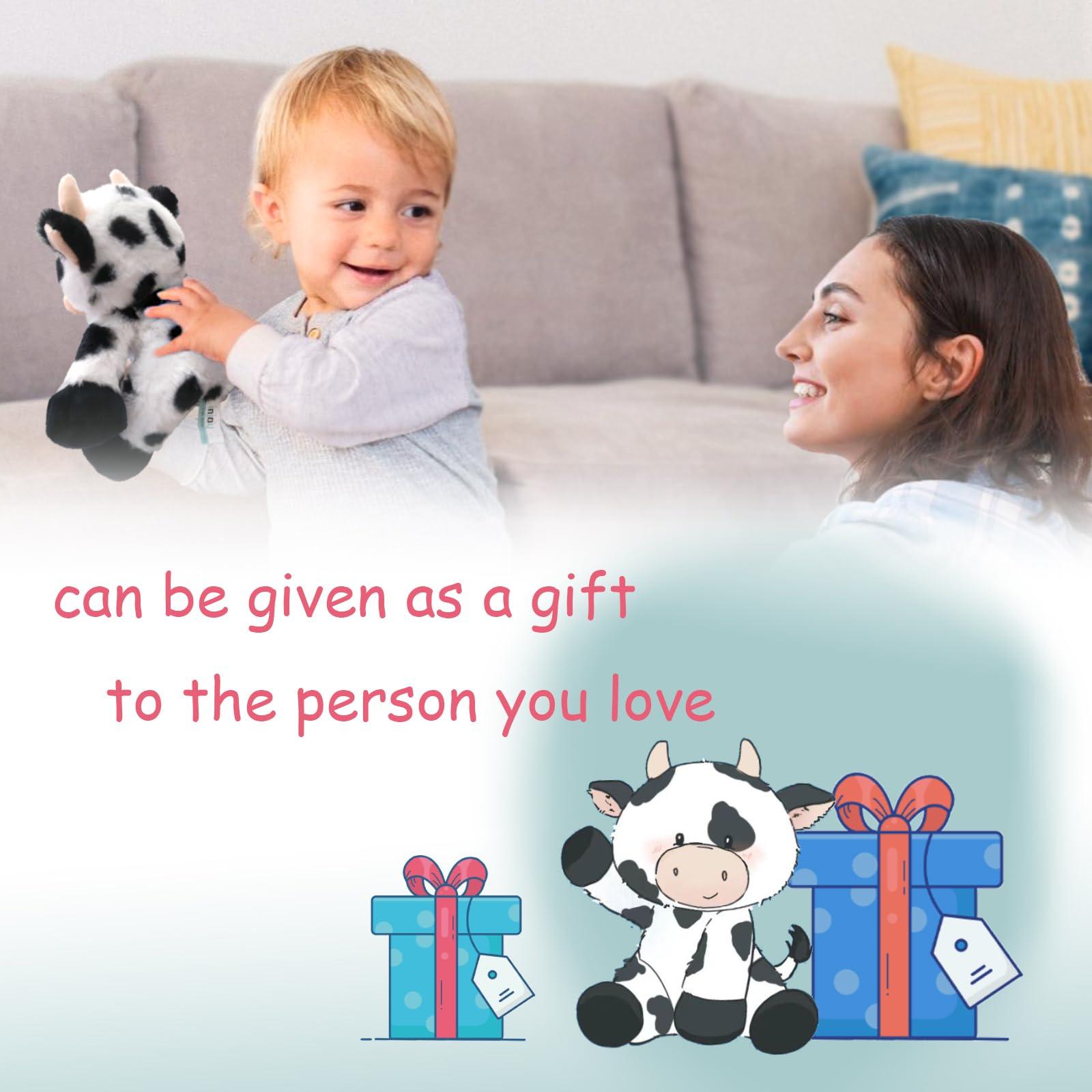 Injoy Group Generic Injoy Group 9Milk Cow Soft Stuffed Plushie Toys,Cute Cattle Toys Lifelike Stuffed Animal for Children Kids, White and Black