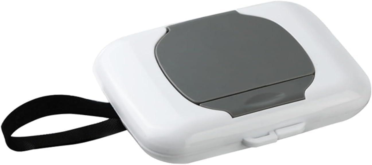 Calsgkspray Gray Travel Wipe Holder, Wipes Dispenser, Travel Wipes Case, Reusable Wet Wipe Container Box Strollers Hanging Dispensers Refillable Wipe Case Safe Wet Storage Wipe Holders Wipes and Holders