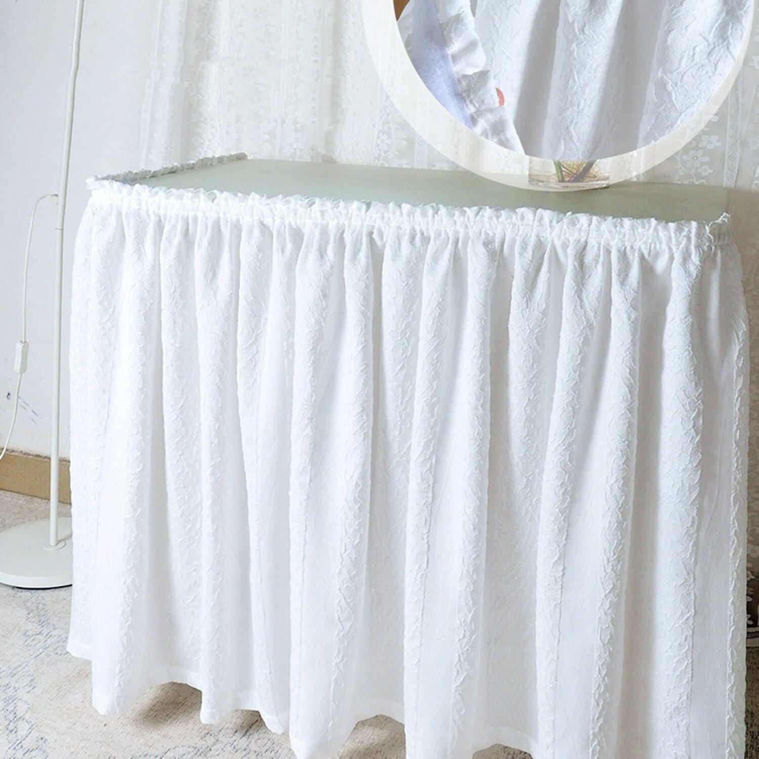 RAPPRG Short Sheer Kitchen Window Curtain, Privacy Closet Curtain, Semi Window Sheers Valance White, Self-adhesive Semi Sheer Half Kitchen Curtain For Bathroom Living Room Farmhouse Small Windows(A,80cm*90cm