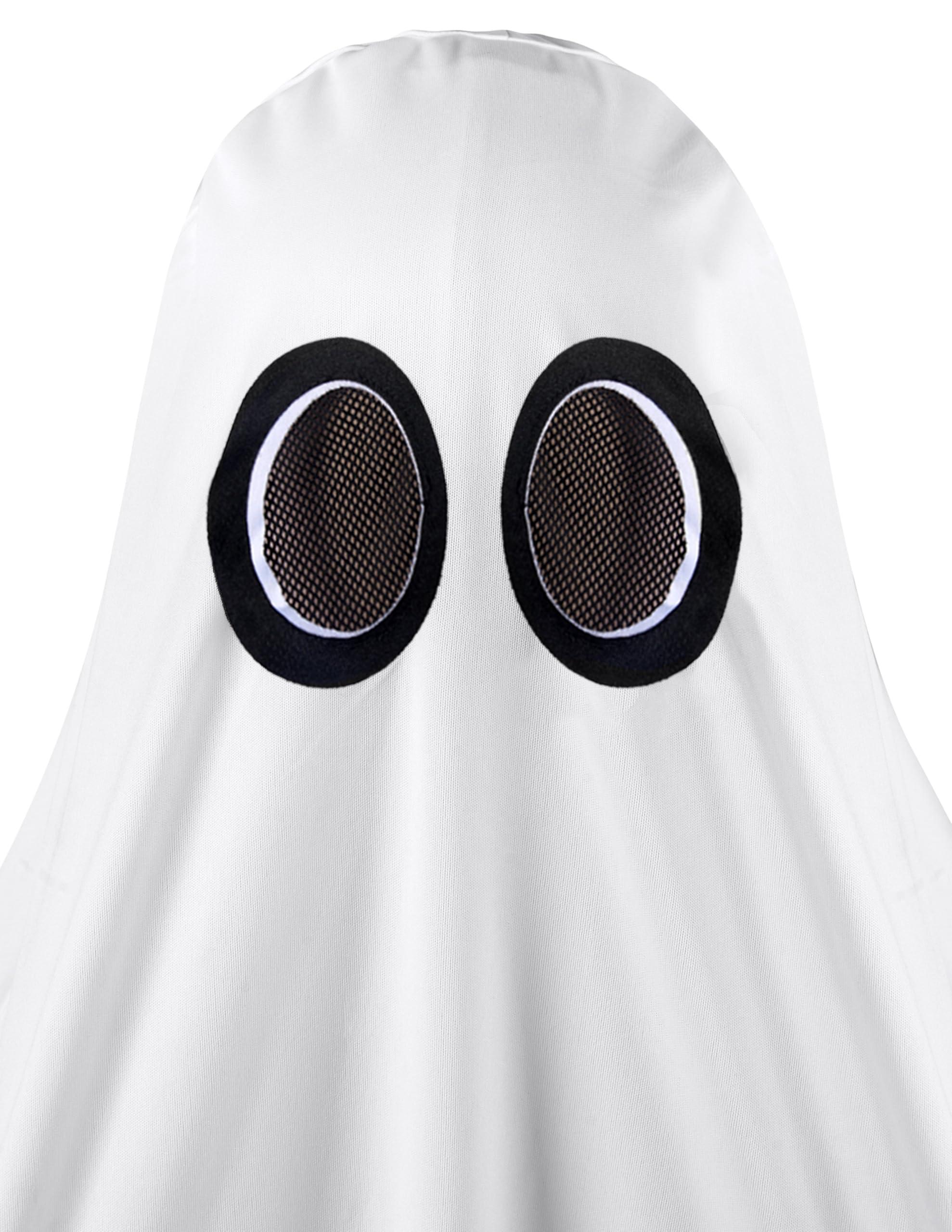 Spooktacular Creations Spooktacular Creations Kids Ghost Costume, Halloween Ghost Costume, White Silent Ghost Costume with Pumpkin Bag for Boys, Girls Halloween Dress Up, Role Play-S