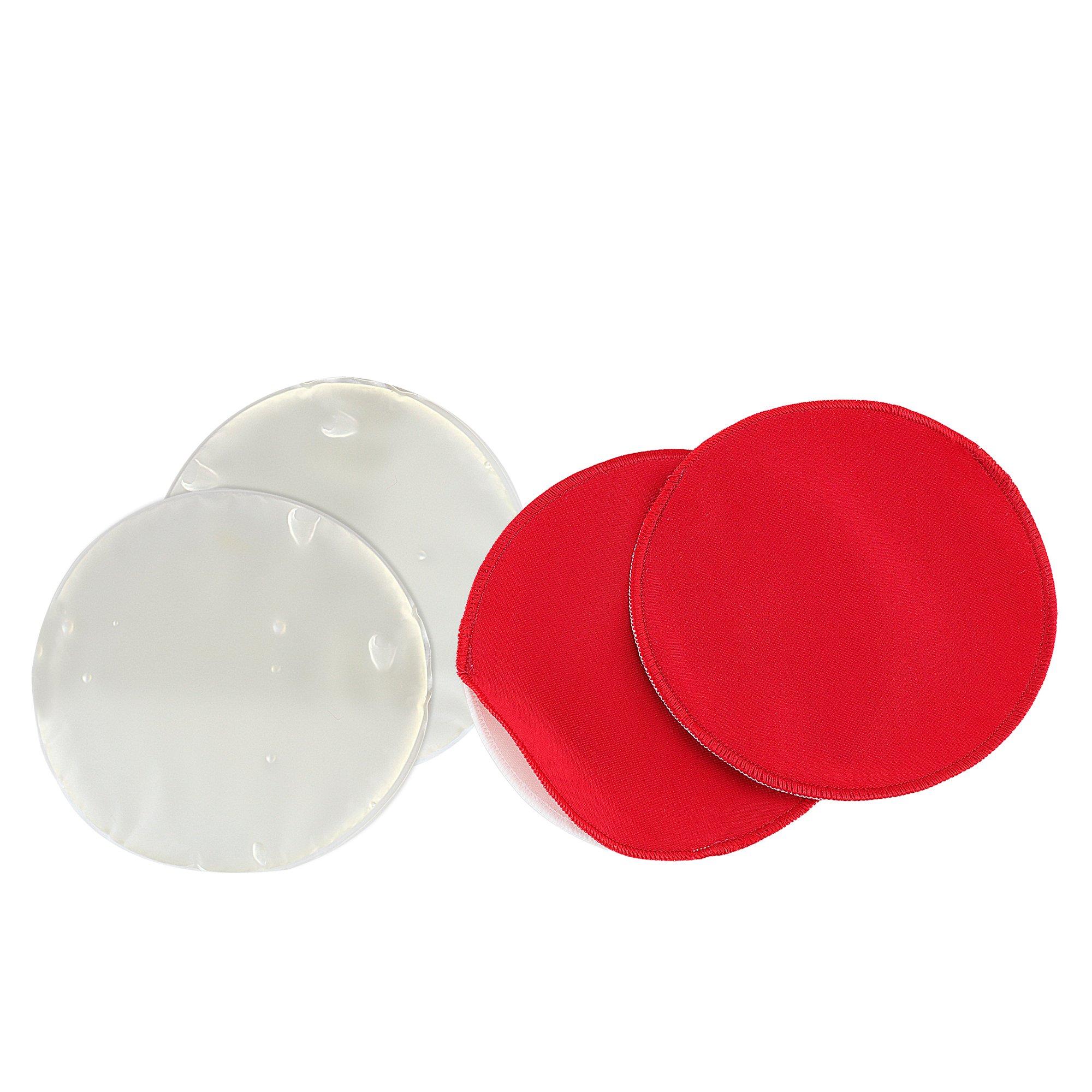 Pariday TendHer Reusable Soothing Breastfeeding Gel Pads with Absorbent Covers, Hot or Cold Packs for Nursing Pain Relief from Sore Nipples, Engorgement and Clogged Ducts, Pack of 2 Gel Packs and Sleeves