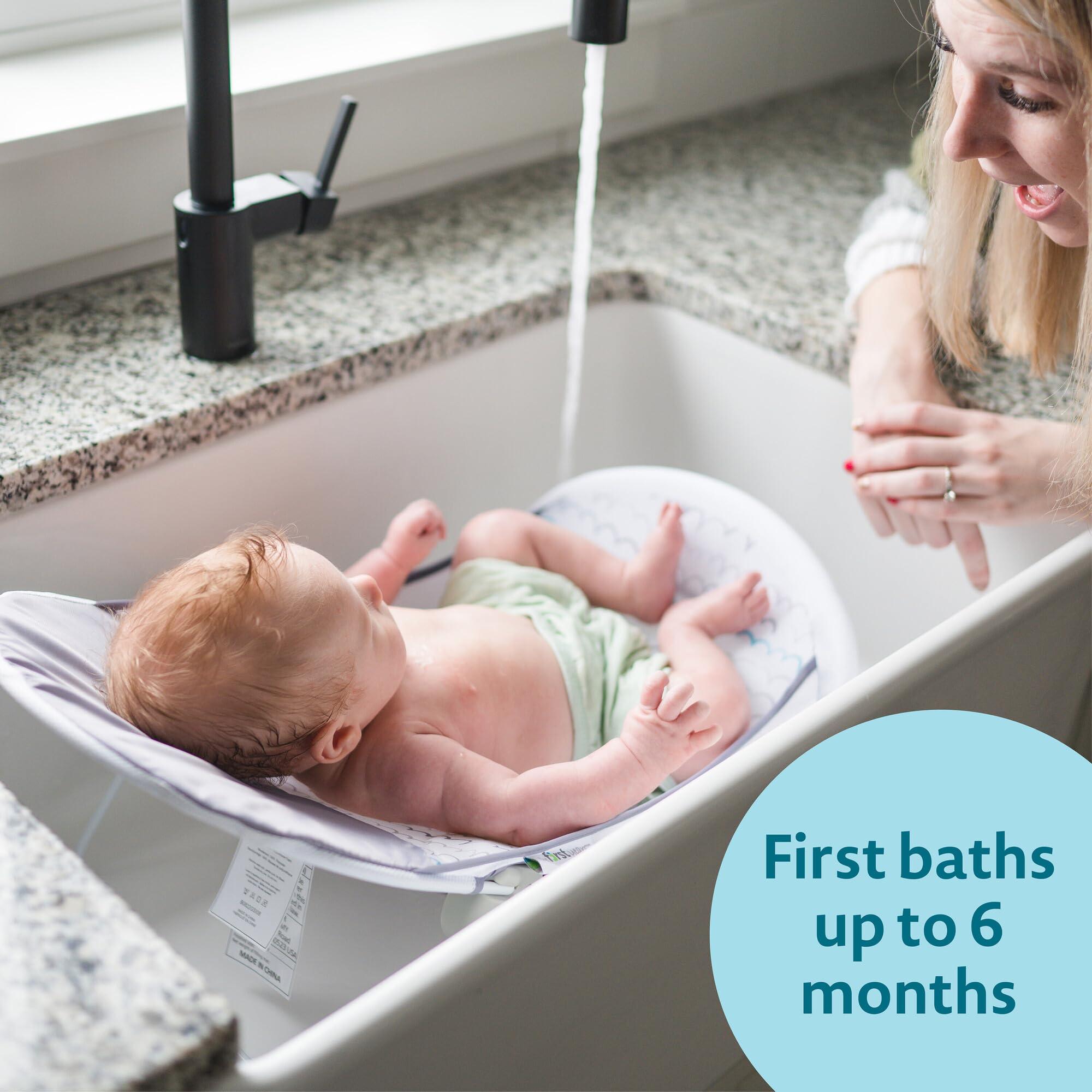 The First Years The First Years Sure Comfort Folding Baby Bather - Baby to Toddler Bath Tub - No-Slip Seat - for Sink or Tub Use