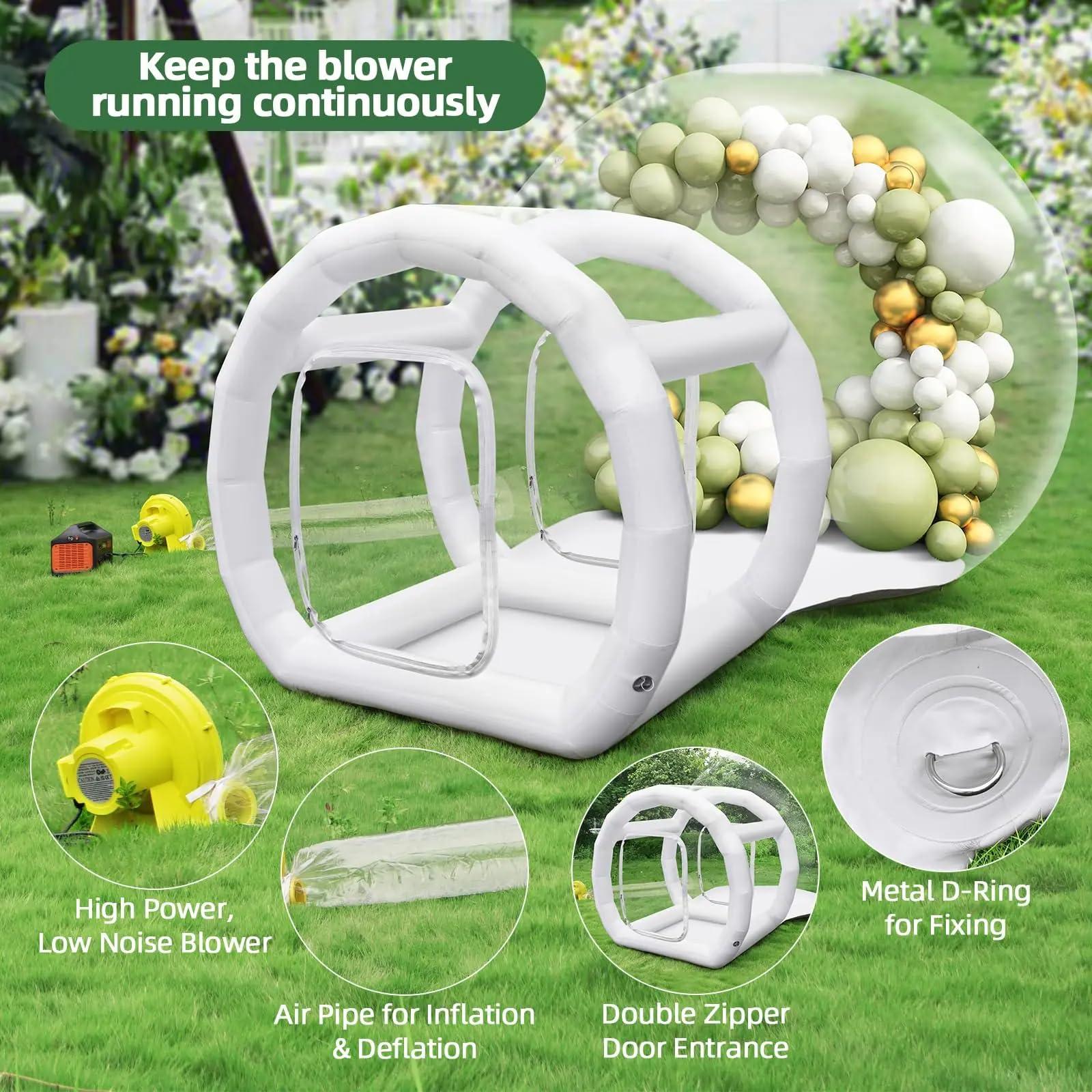 EJIA Inflatable Bubble House for Kids, Clear Inflatable Bubble Dome Tent with 680W Blower & Pump,Transparent PVC Bubble House for Commercial Outdoor Backyard Garden