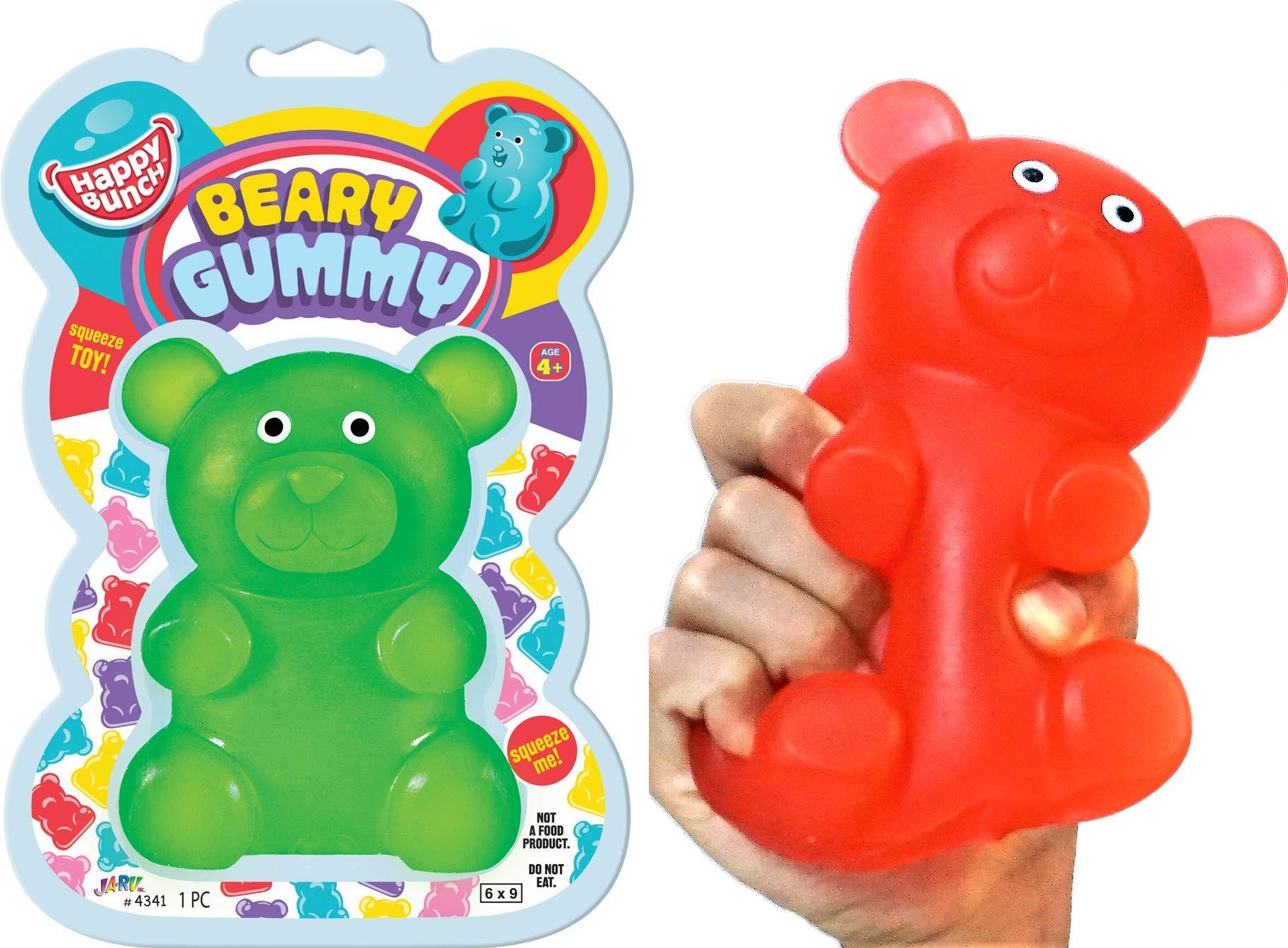 JA-RU JA-RU Jumbo Squishy Gummy Bear Toy (1 Unit Assorted), Squeeze Stretchy Bear Stress Relief & Sensory Toy. Squishy Toys, Fidget Toys for Boys and Girls, Great Party Favor Stuffer Toy 4341-1