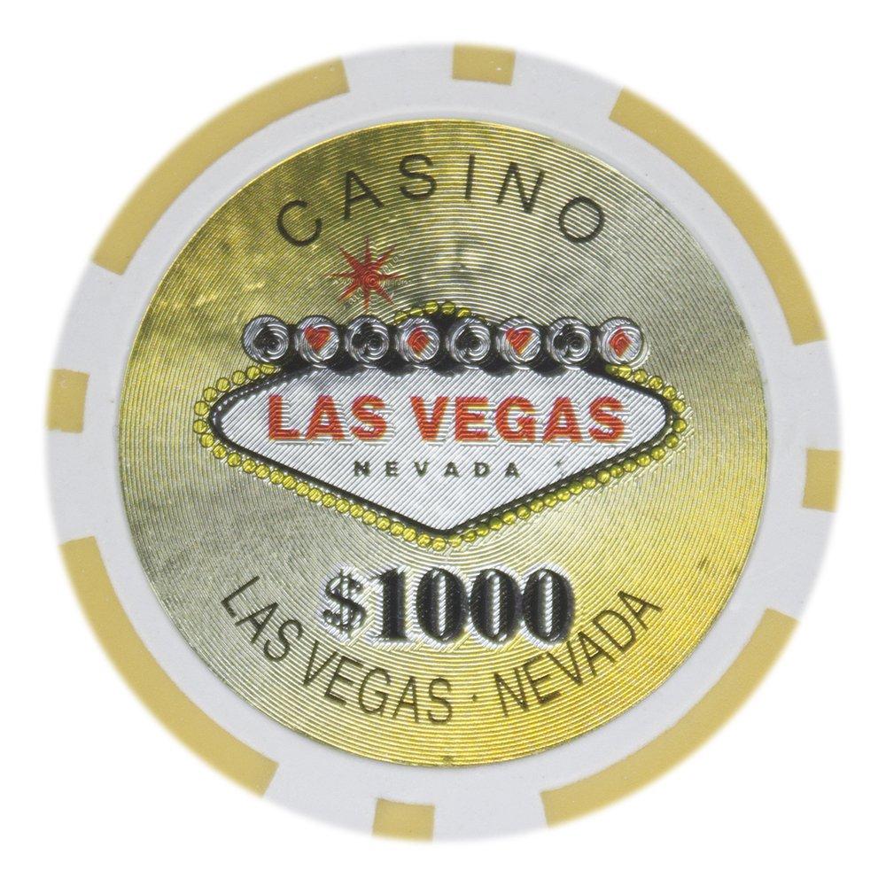 Brybelly Brybelly Las Vegas Casino Poker Chip Heavyweight 14-Gram Clay Composite – Pack of 50 ($1000 Yellow)