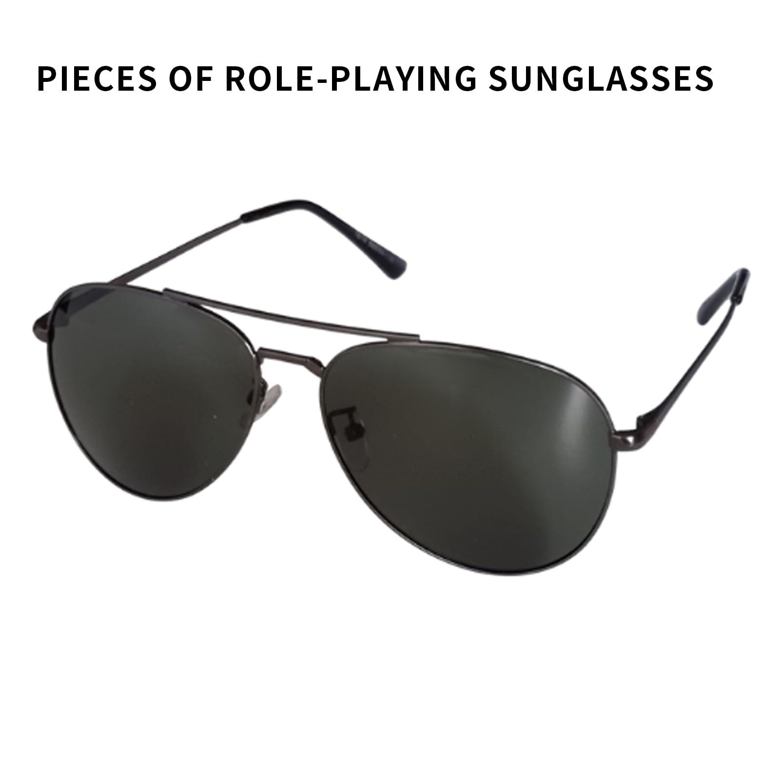 Degpum Cosplay Toy Spy Earpiece Headphones and Sunglasses,Spy Costume Men in Black Costume Accessories Fake Ear Piece and Sunglasses Secret Service Security Guard Ear Piece Costume Accessory Kit Spy Stuff