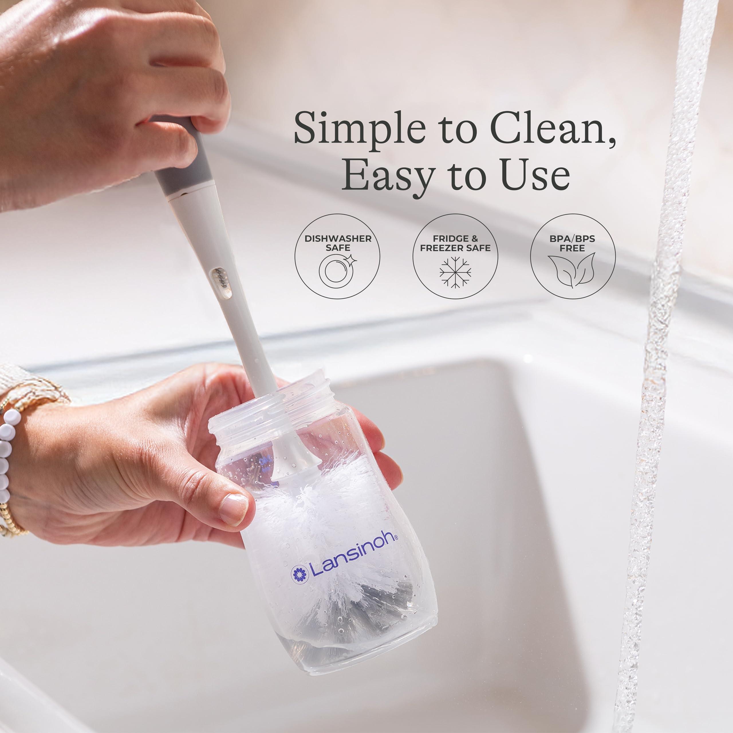 Lansinoh Lansinoh Anti-Colic Baby Bottles for Breastfeeding Babies, 8 Ounces, 6 Count, Includes 6 Medium Flow Nipples, Size M