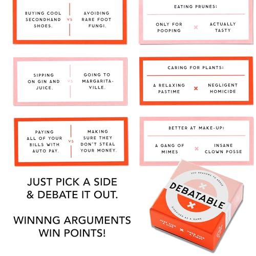 Brass Monkey Brass Monkey Debatable Game Set | 200 Two-Sided Game Cards for Things to Argue About | Social Game | Great Gift for Adults