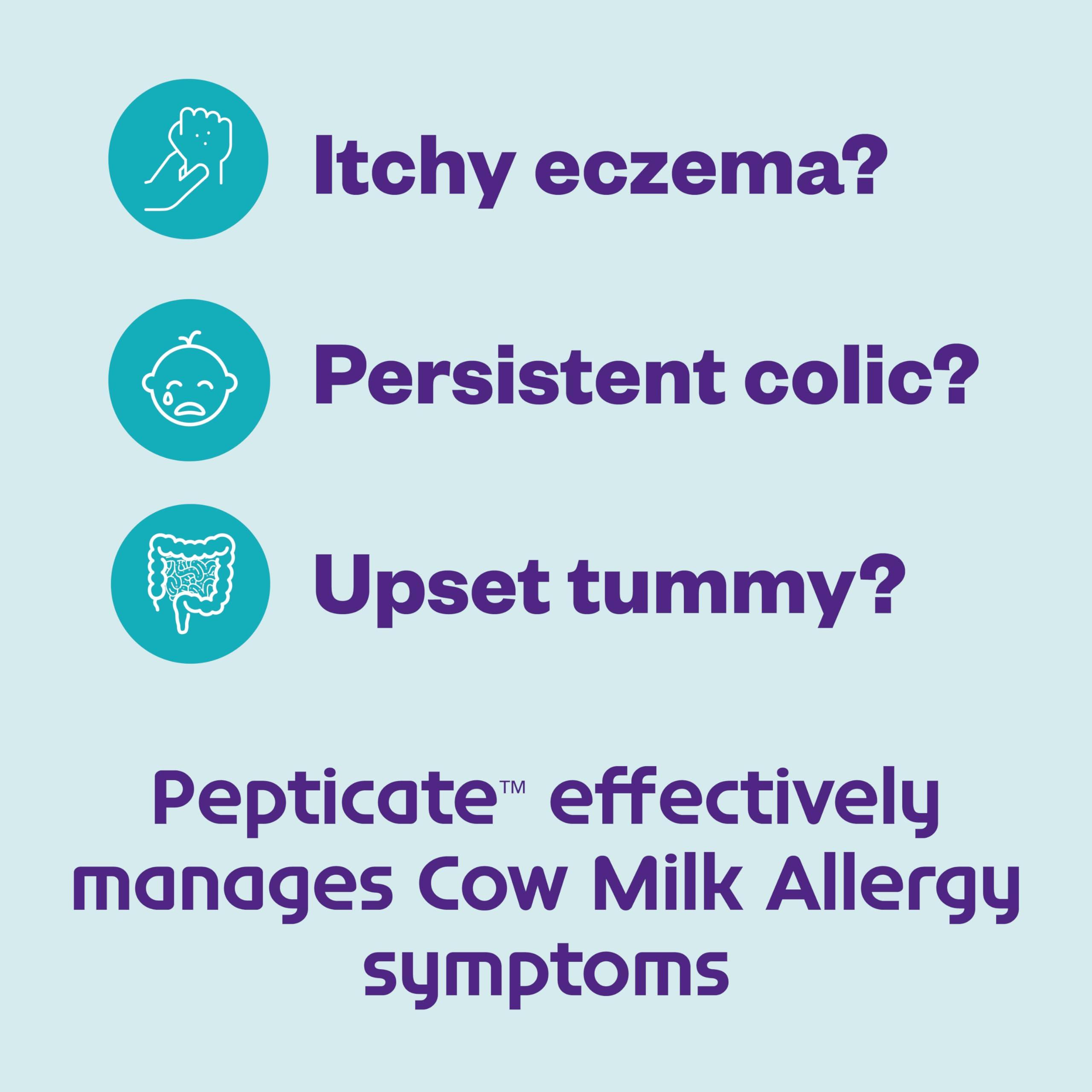 NUTRICIA PEPTICATE Pepticate Baby Formula, Hypoallergenic Powdered Infant Formula for Cow Milk Allergy, with Omega 3 DHA, ARA, Iron & Prebiotics, 13.2oz (Pack of 4)