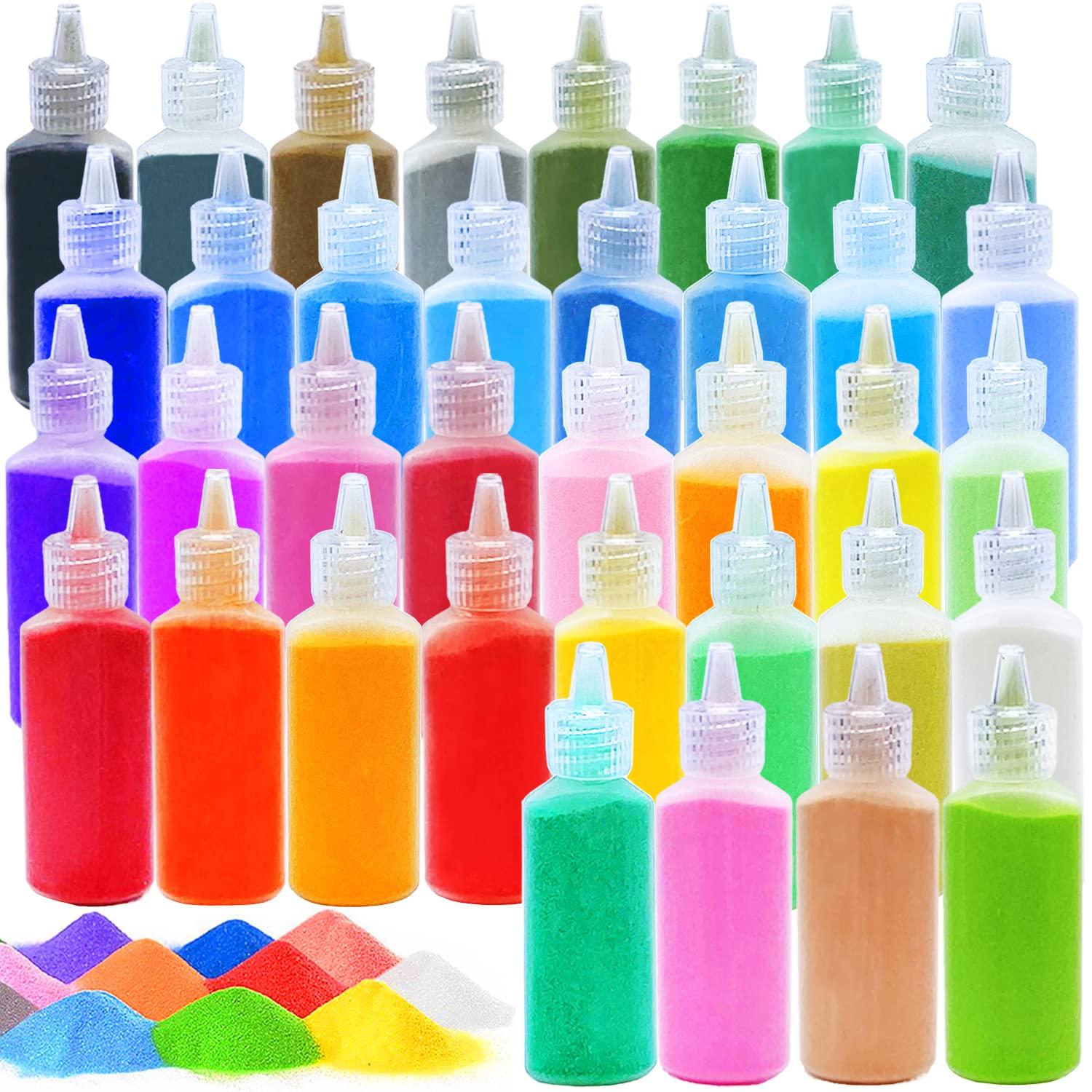 Guuozzli Guuozzli 36 PCS Art Sand,1.25oz DIY Arts and Crafts Kit,Scenic Sand Kit for Kids,DIY Sand Painting,Wedding Decoration Sand Bottles